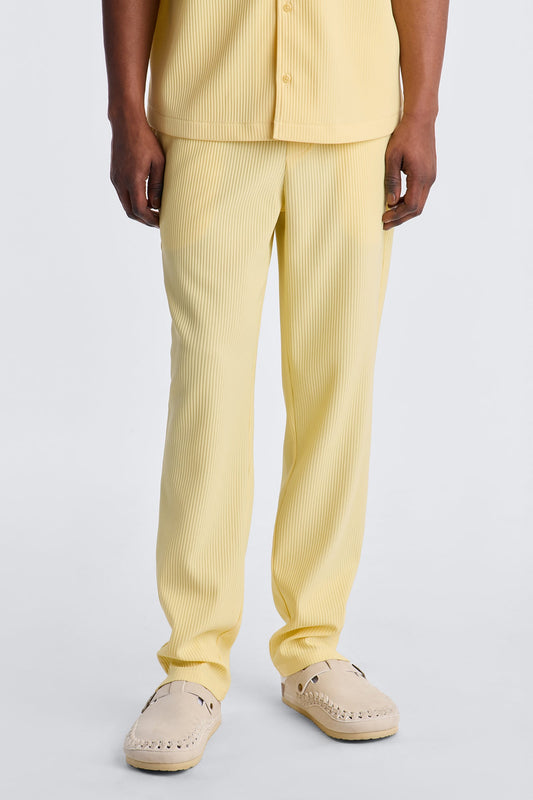 Show Up Slim Slit Pants - Butter Yellow