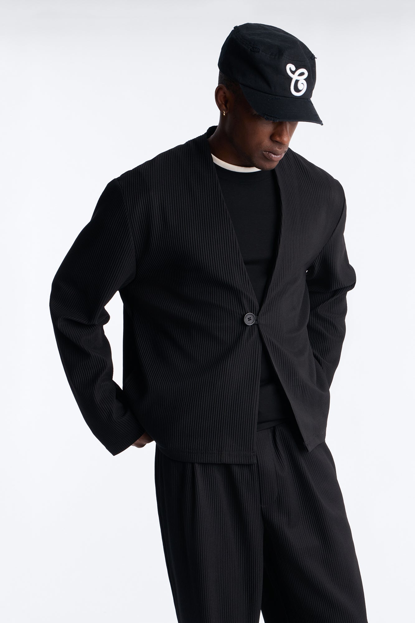 Show Up Shawl Collar Blazer - Black