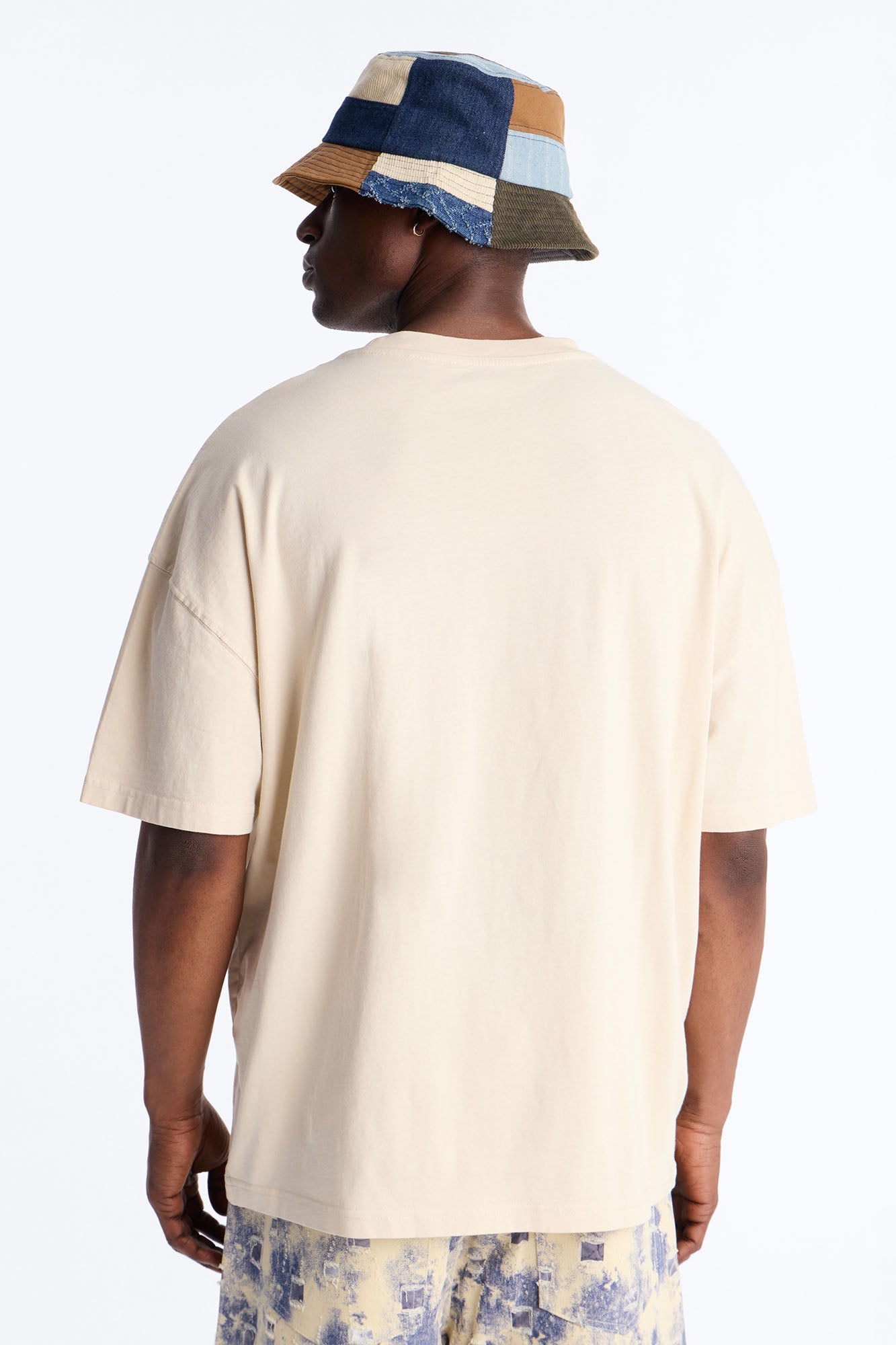 Psalms 23 Puff Print Oversized Short Sleeve Tee - Cream