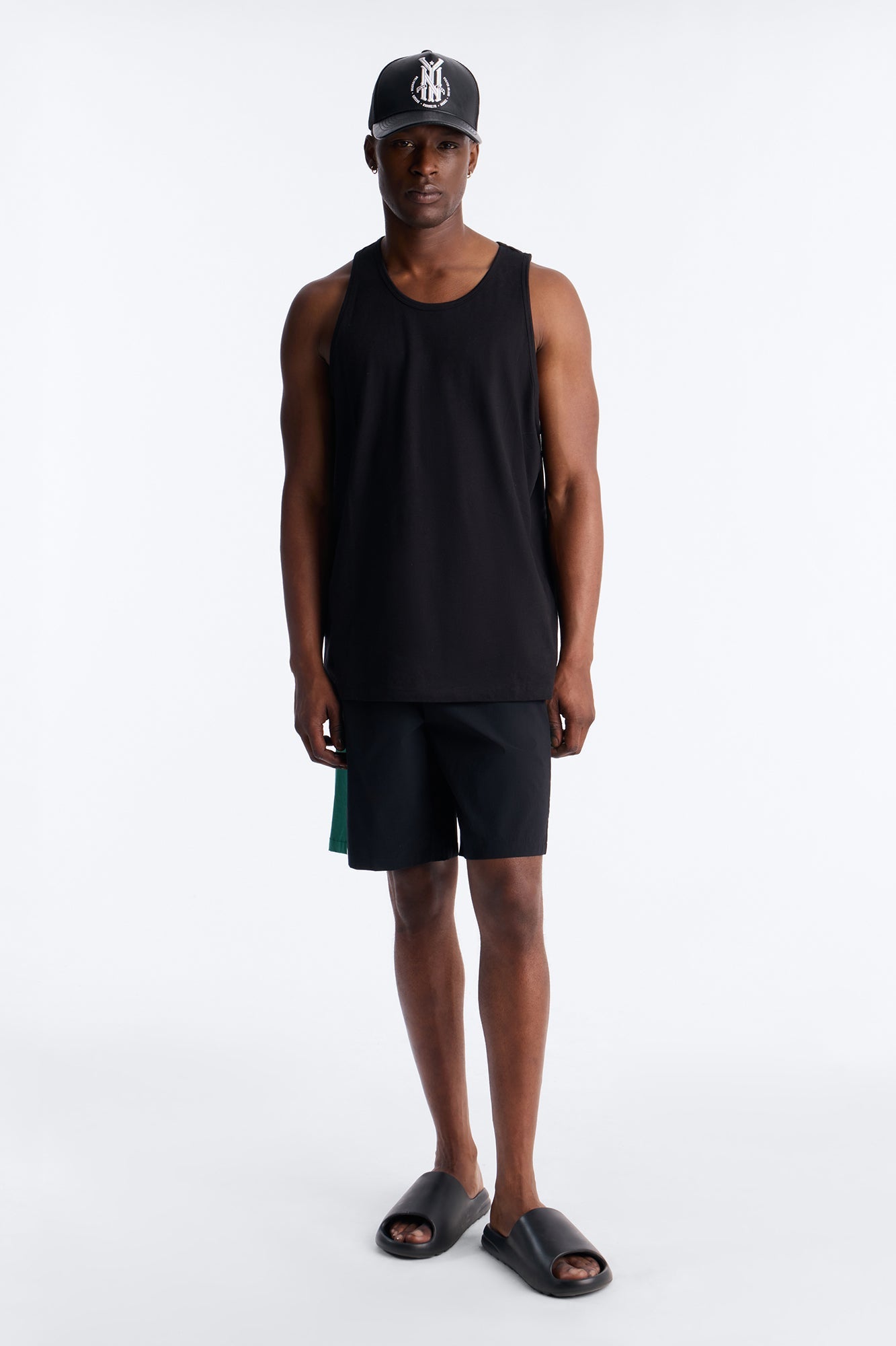 Everyday Stretch Paneled Boardshorts 9″ - Black/Green