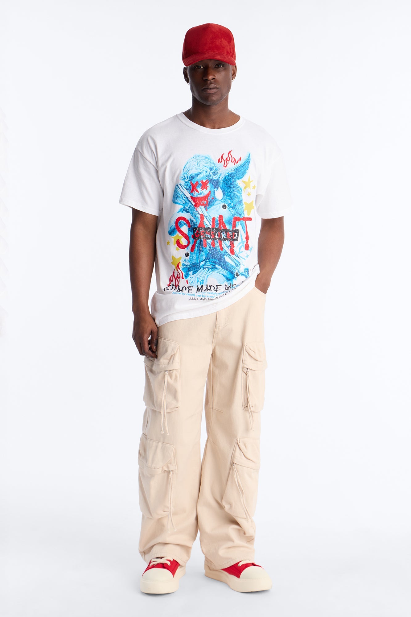 Grace Made Me A Saint Short Sleeve Tee - White