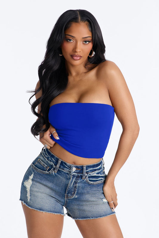 Veronica Double Lined Tube Top - Navy