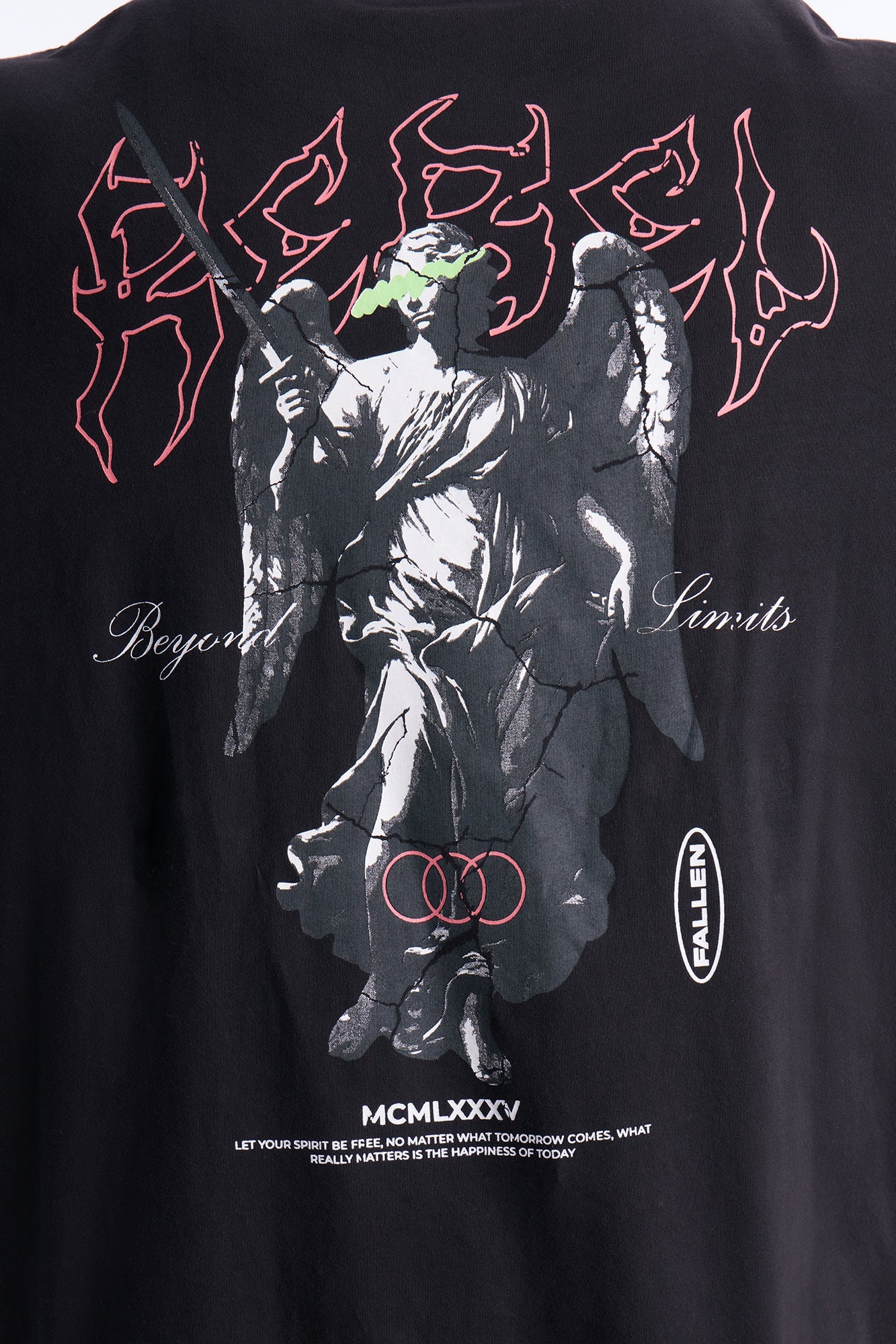 Fallen But Not Lost Oversized Short Sleeve Tee - Black Wash