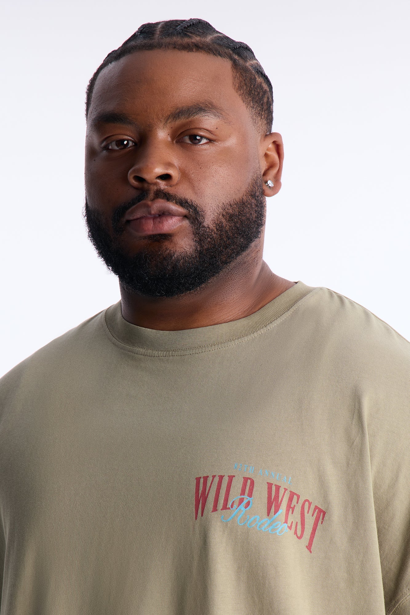 Wild West Rodeo Oversized Short Sleeve Tee - Olive