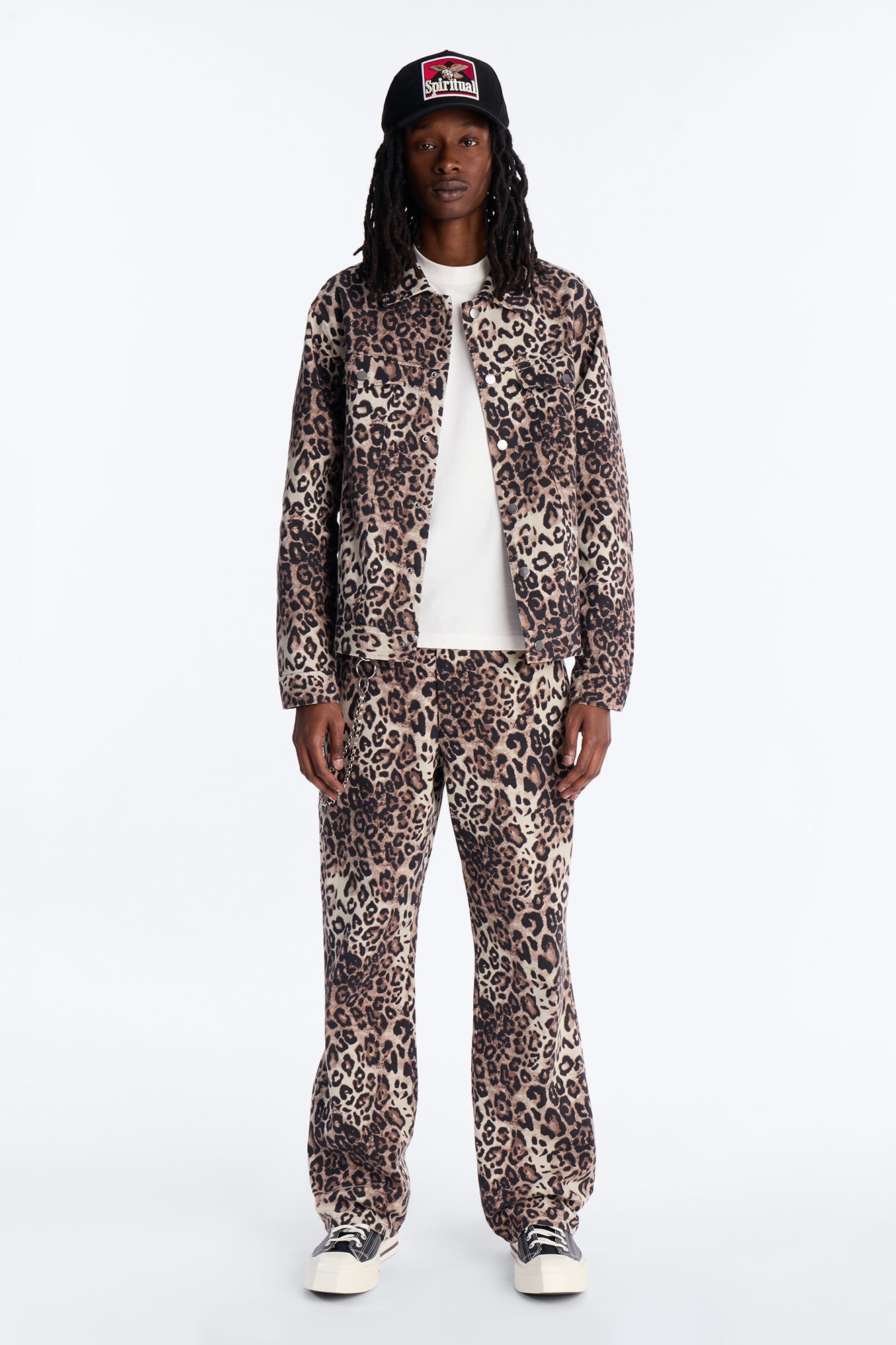 Straight Flare Marcy Wild Leopard Print Pant - Brown