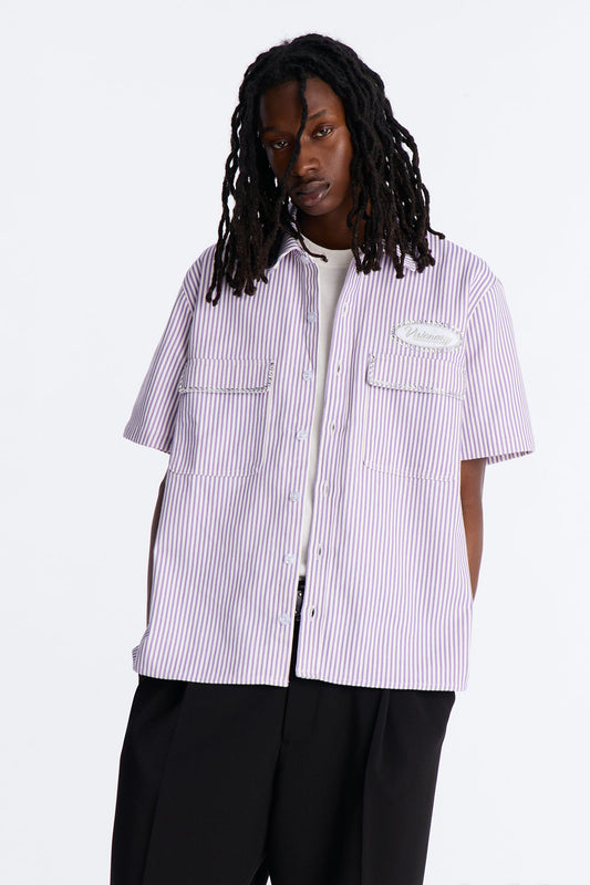 Diamante Trim Mechanic Shirt - Purple