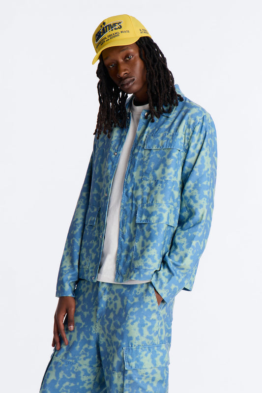 Terrain Drip Textured Chore Jacket - Blue