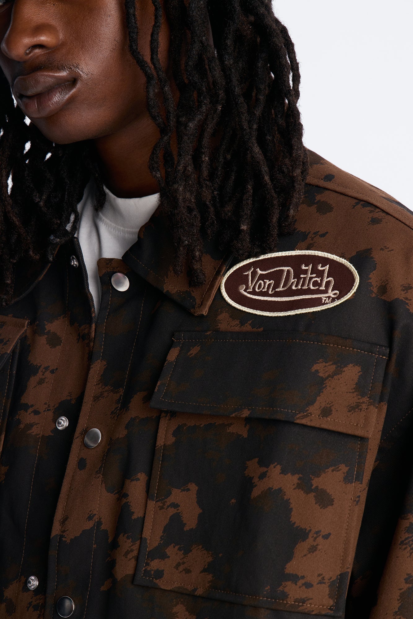 Von Dutch Rodeo Faux Pony Hair Work Jacket - Brown
