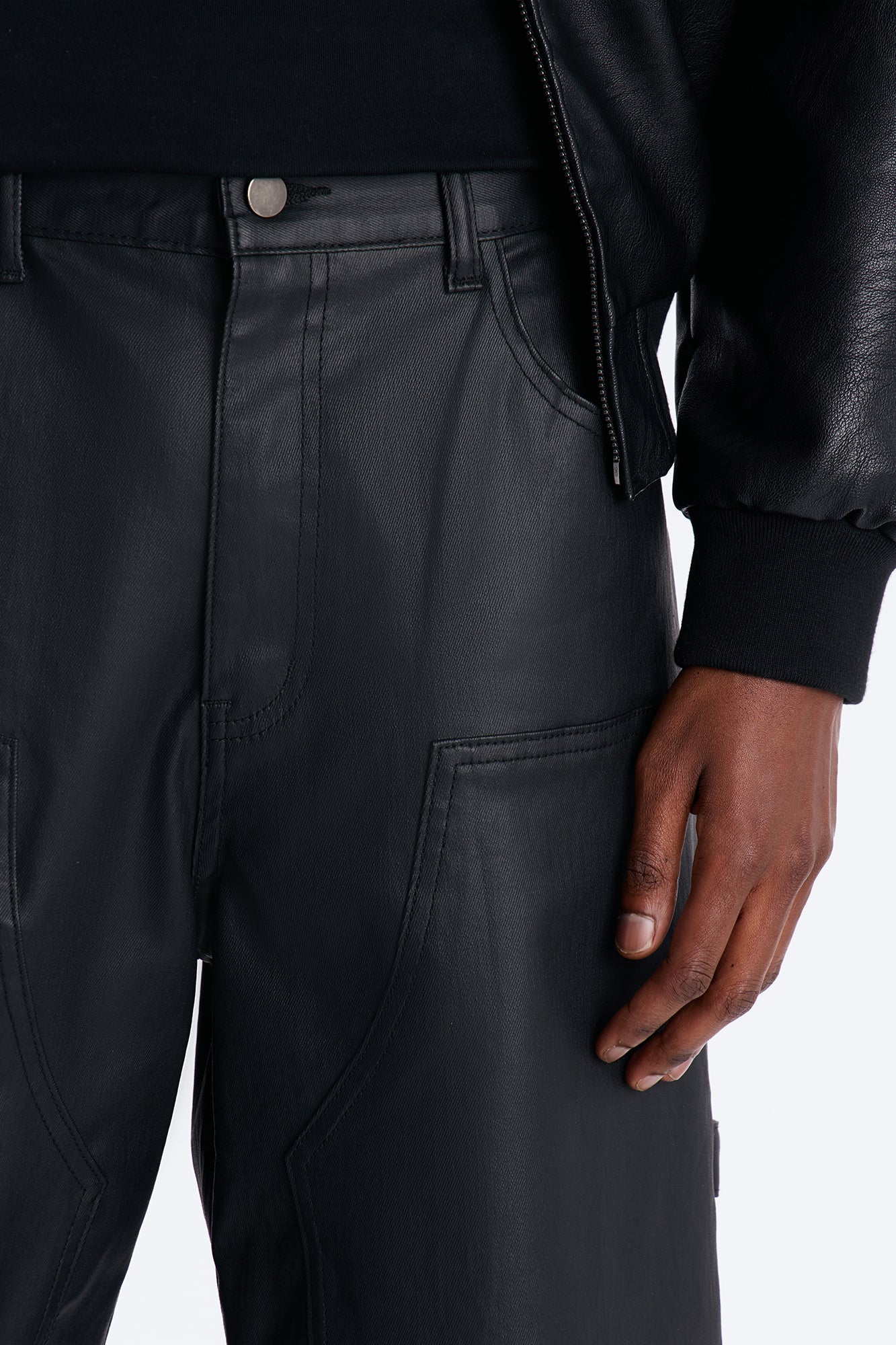 Baggy Liquid Coated Waxed Short - Black