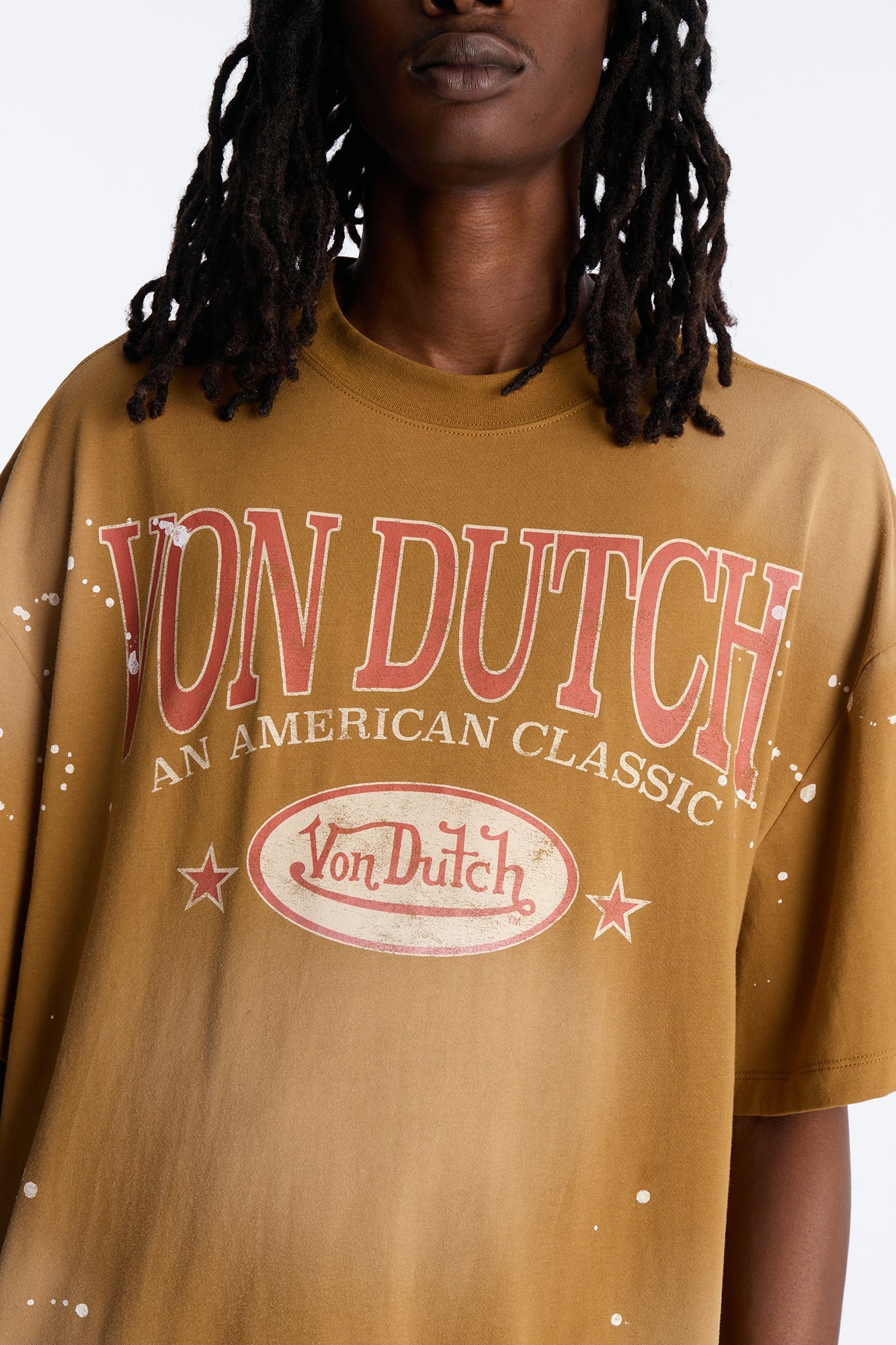 Von Dutch American Classic Boxy Short Sleeve Tee - Tan