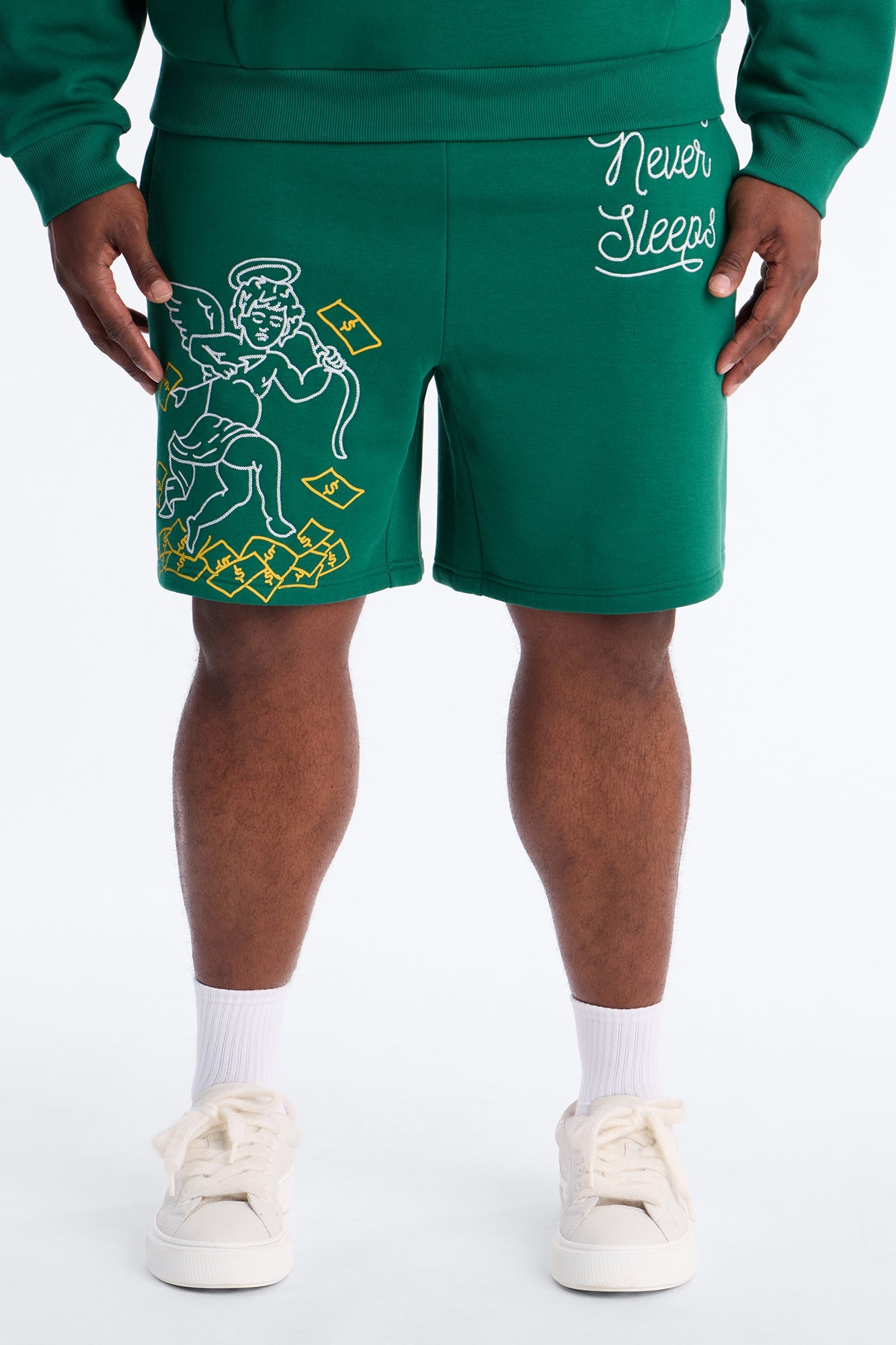 Paper Chasers Chain Stitch Sweatshorts - Green