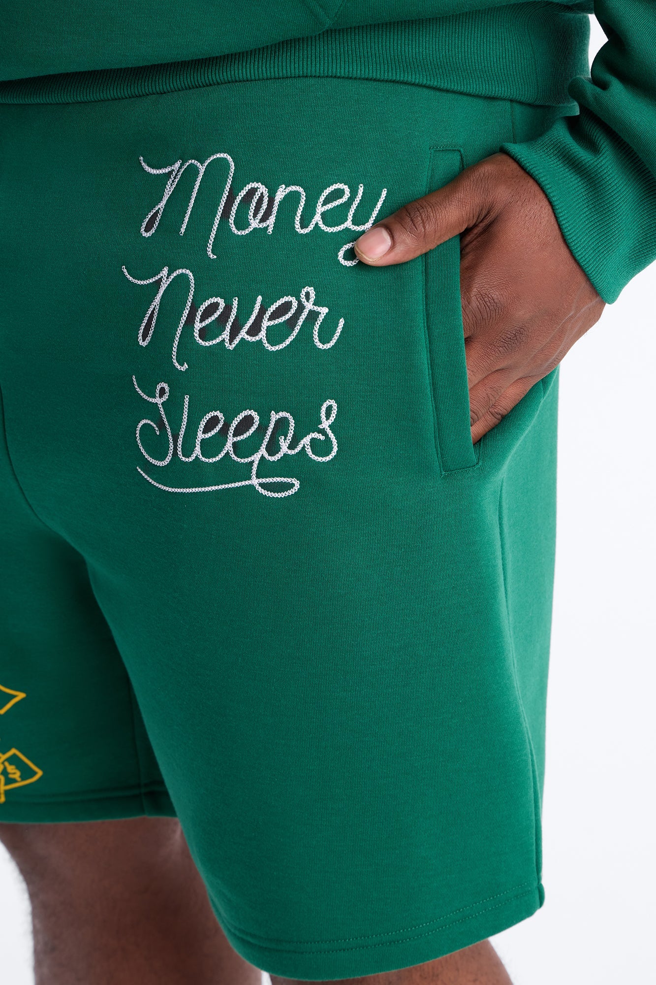 Paper Chasers Chain Stitch Sweatshorts - Green
