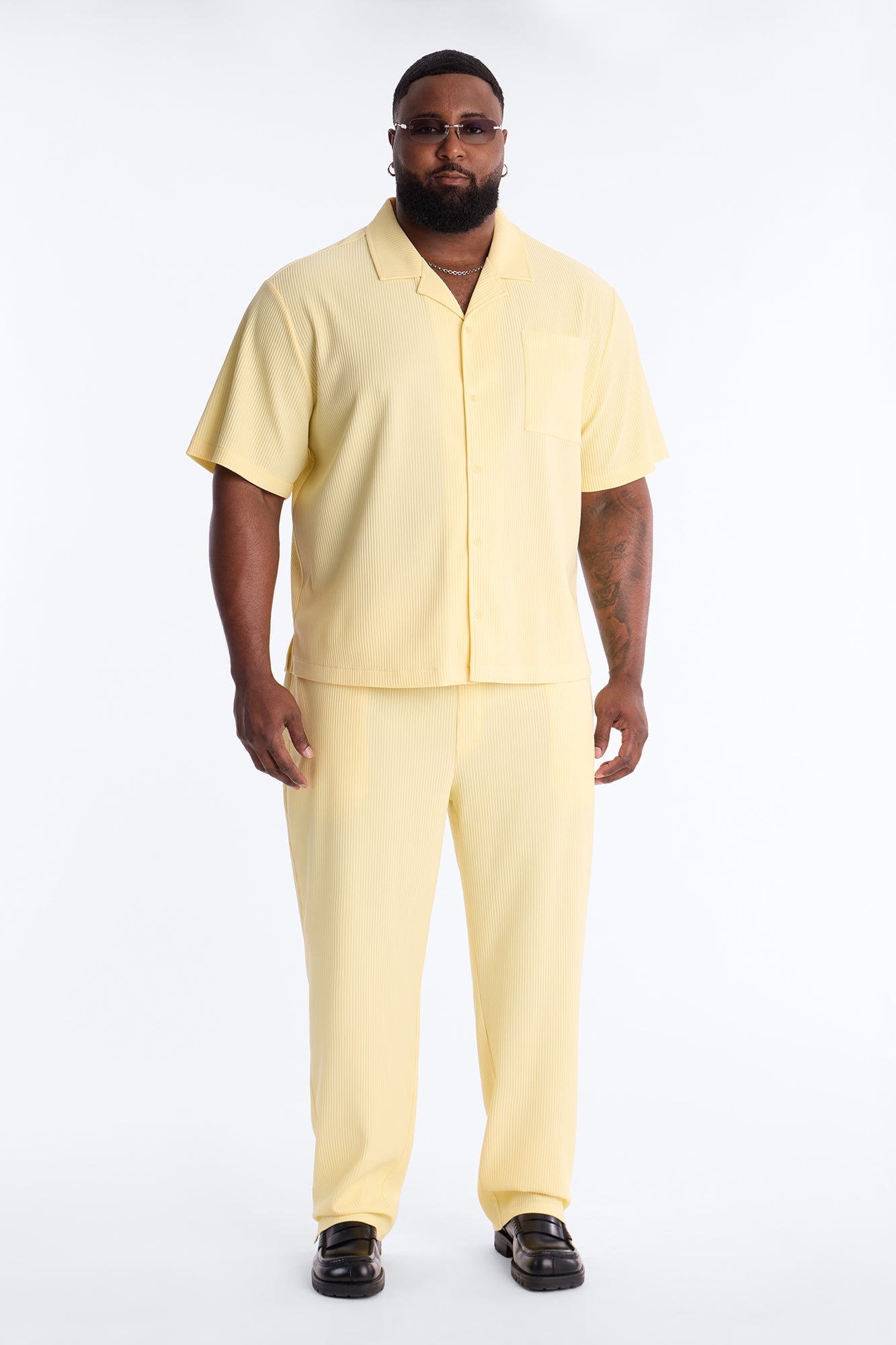 Show Up Slim Slit Pants - Butter Yellow