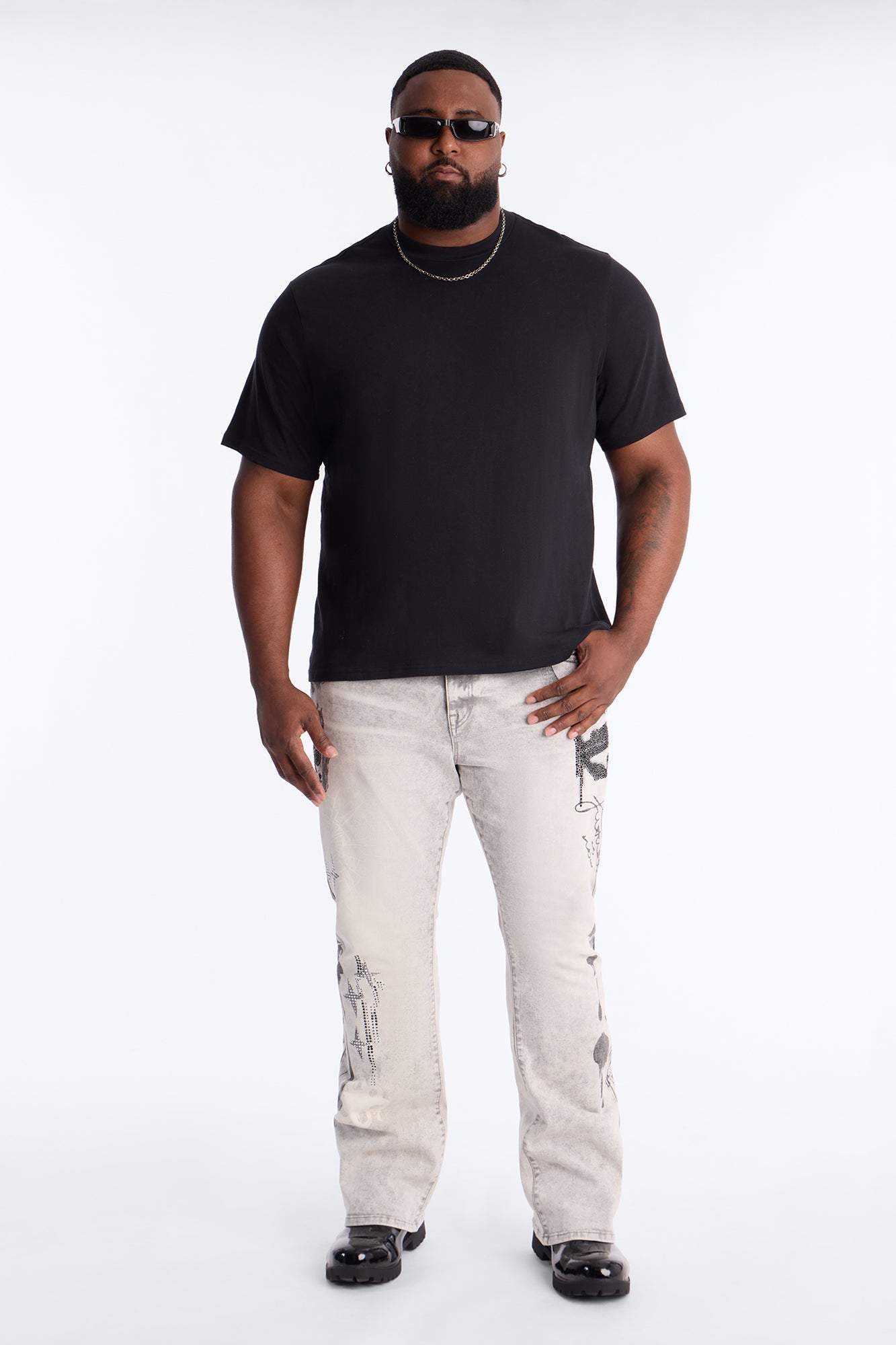 Stacked Skinny Flare Ace Royale Jean - Grey