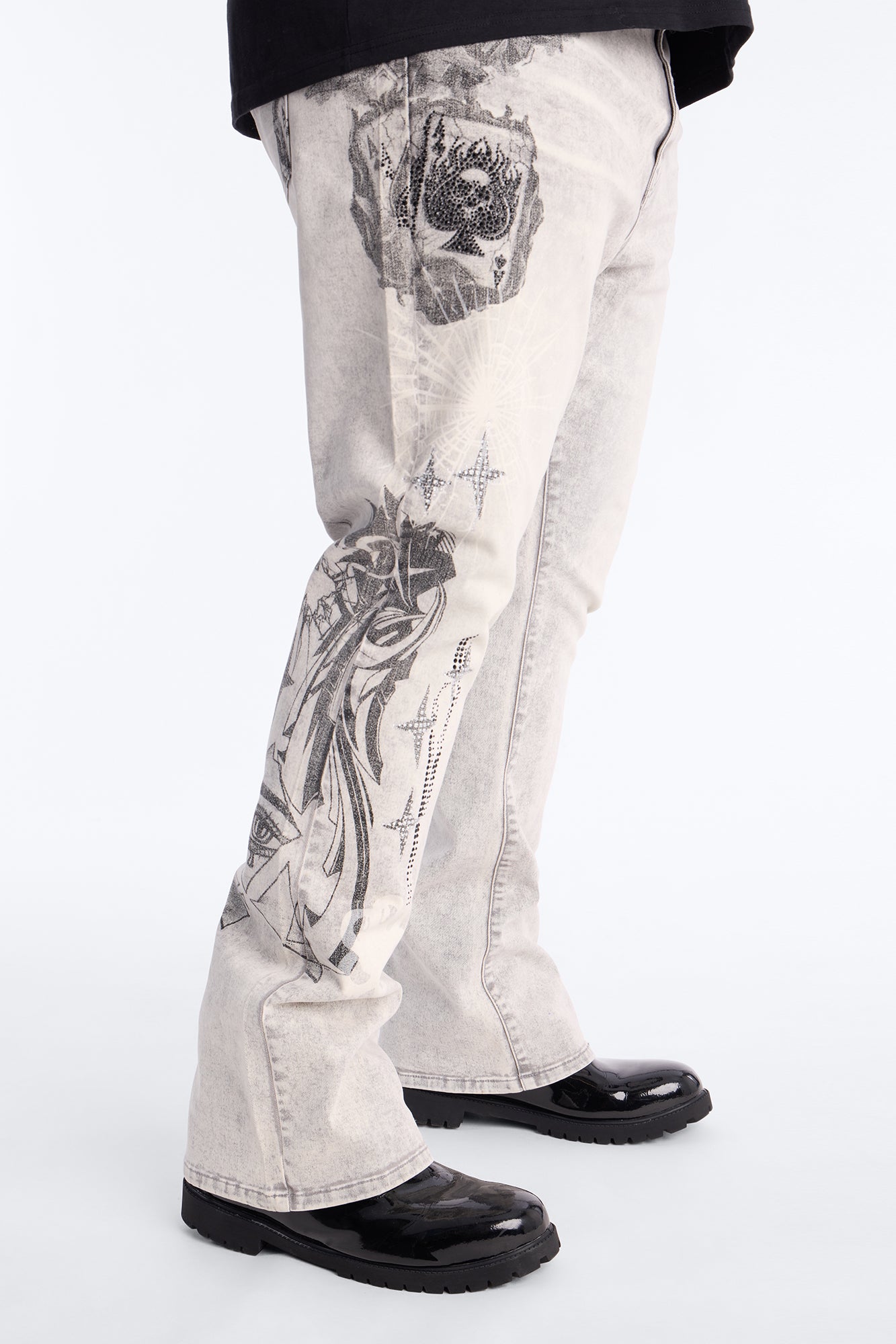 Stacked Skinny Flare Ace Royale Jean - Grey