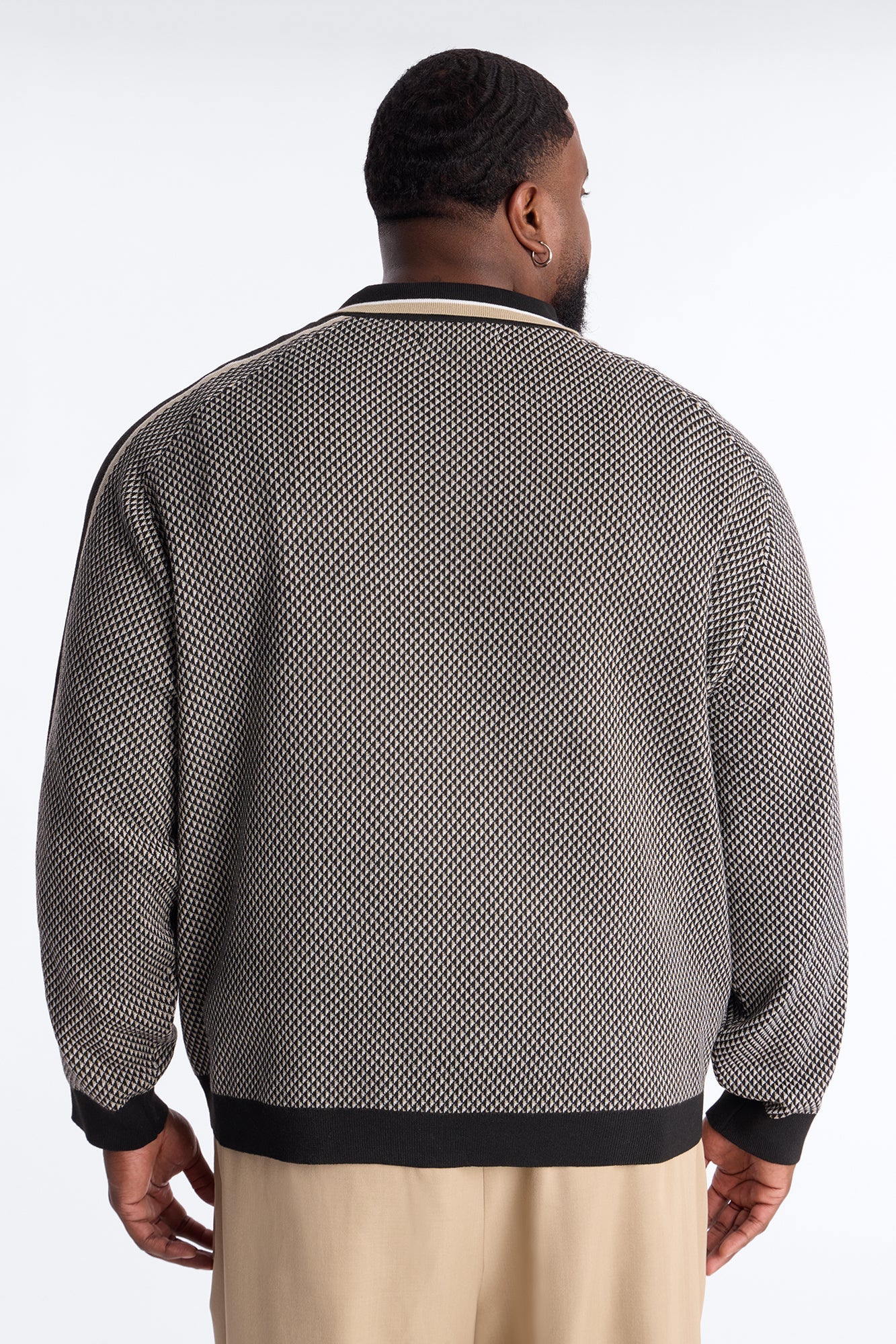 Ashford Knitted Long Sleeve Polo - Black