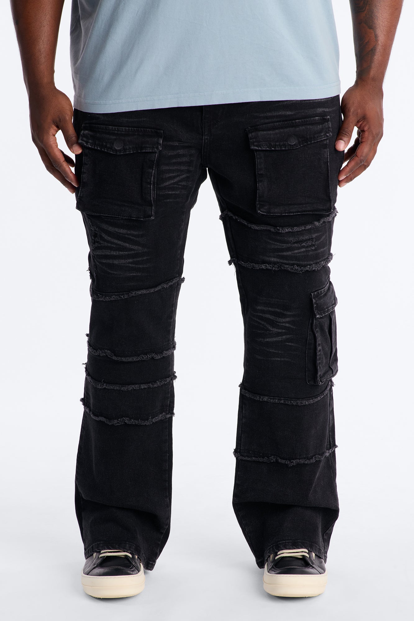 Urban Armor Skinny Stacked Flare Jeans - Black Wash