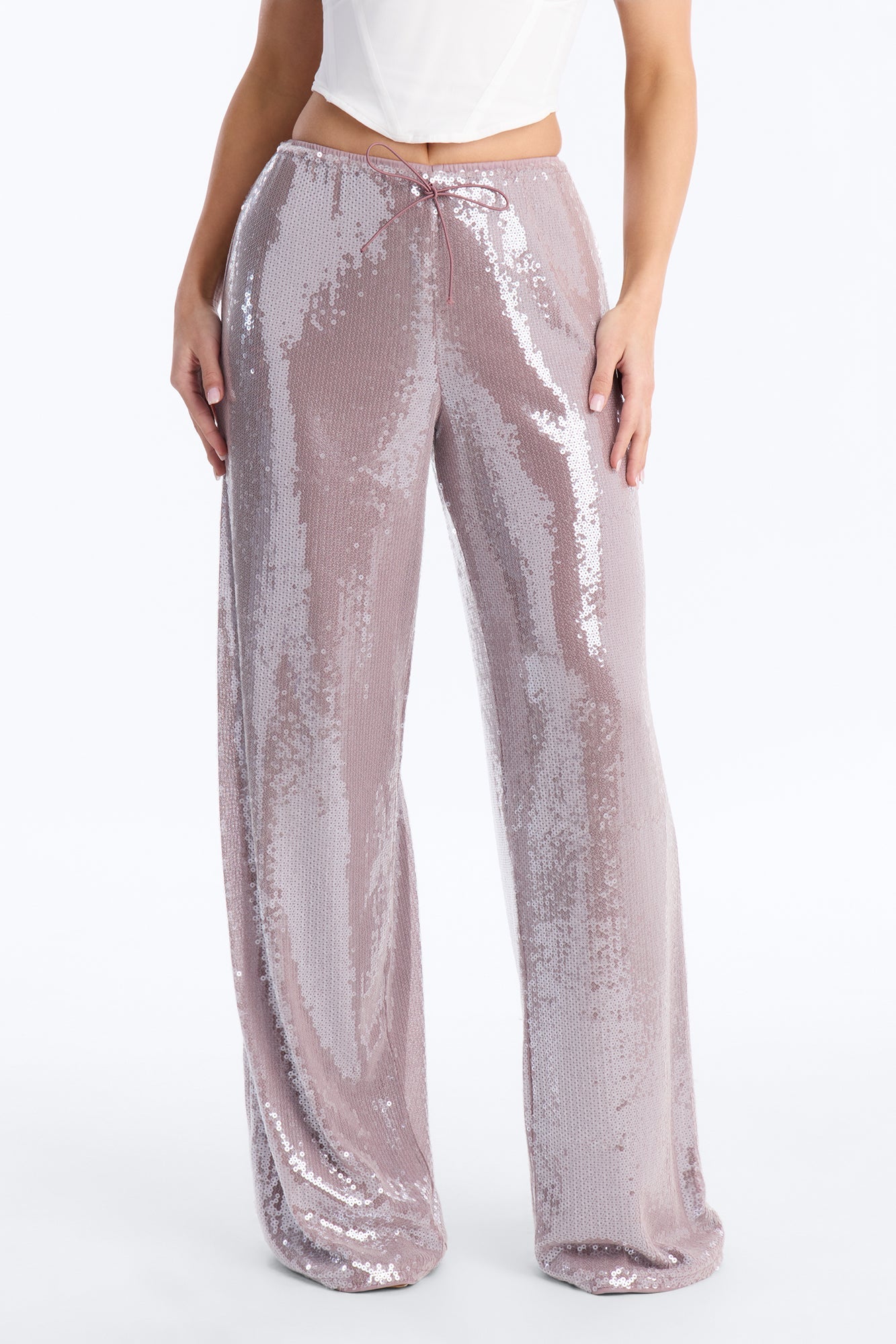 Glow Time Sequin Embellished Pants - Orchid Fashion Nova