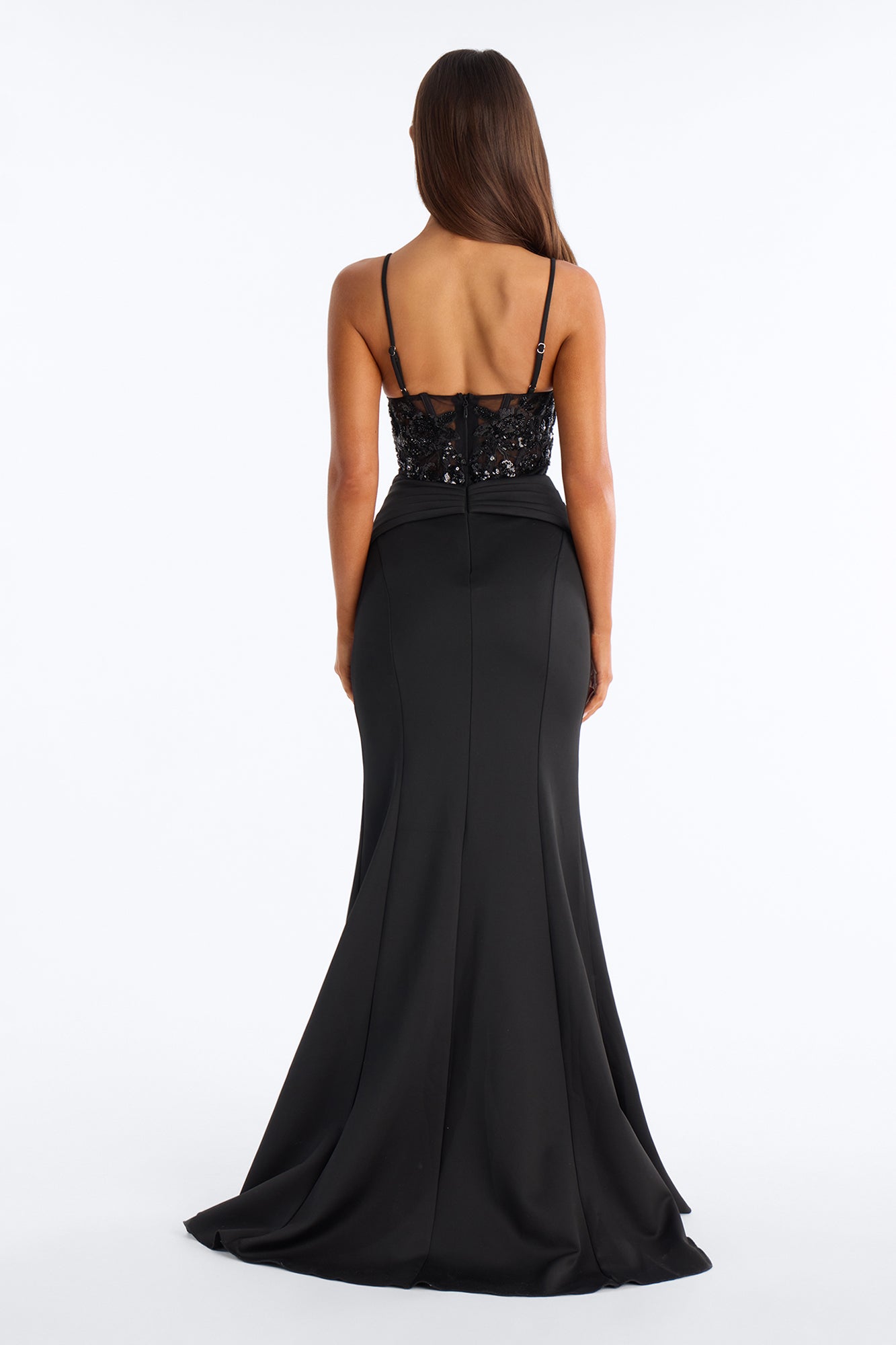 Endless Nights Embroidered Gown - Black