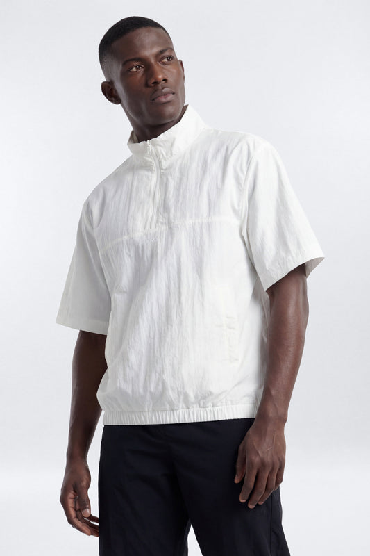 CoreNylon Short Sleeve Quarter Zip Jacket Top - Bright White