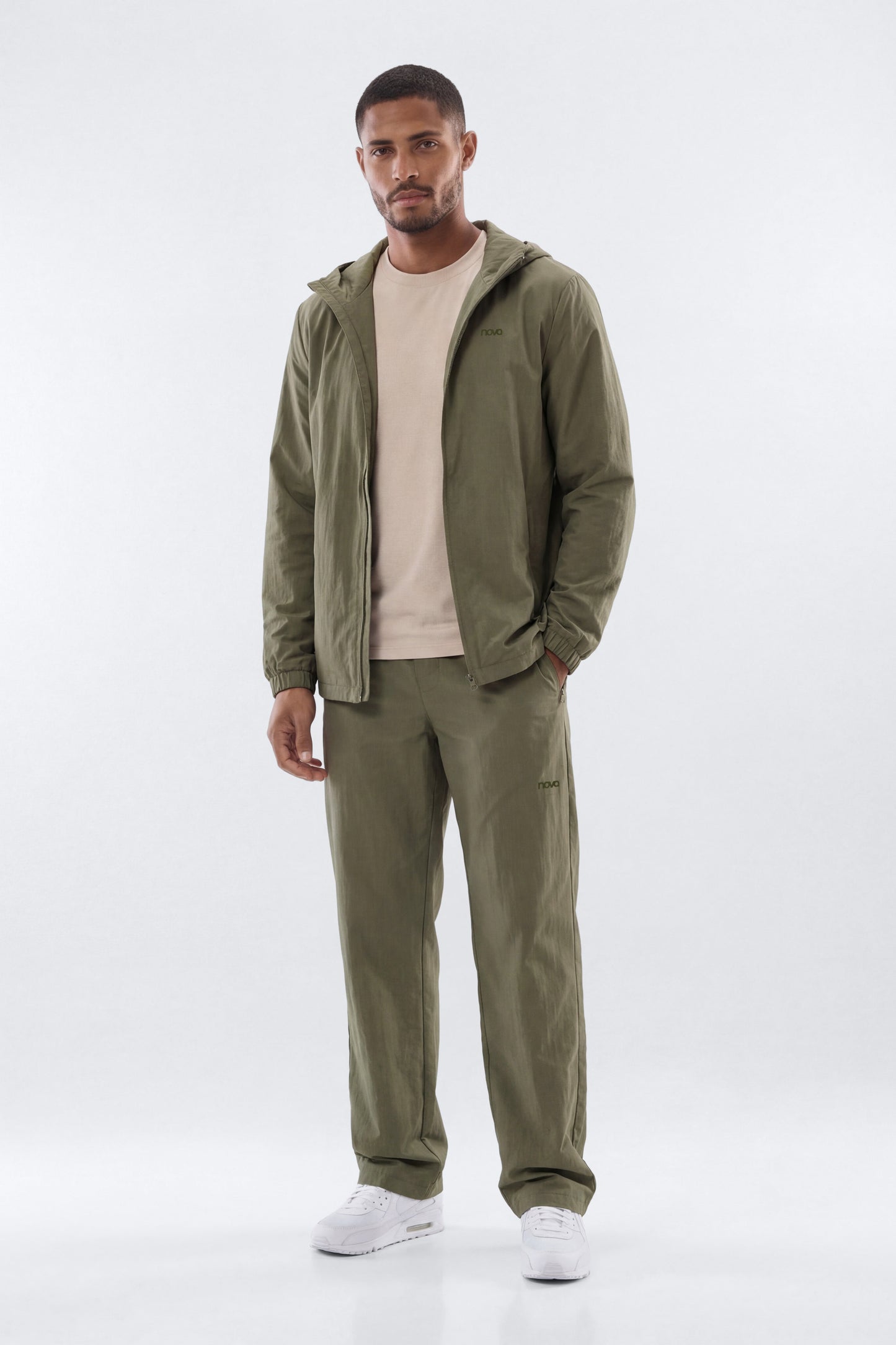 CoreNylon Hooded Full Zip Jacket - Moss