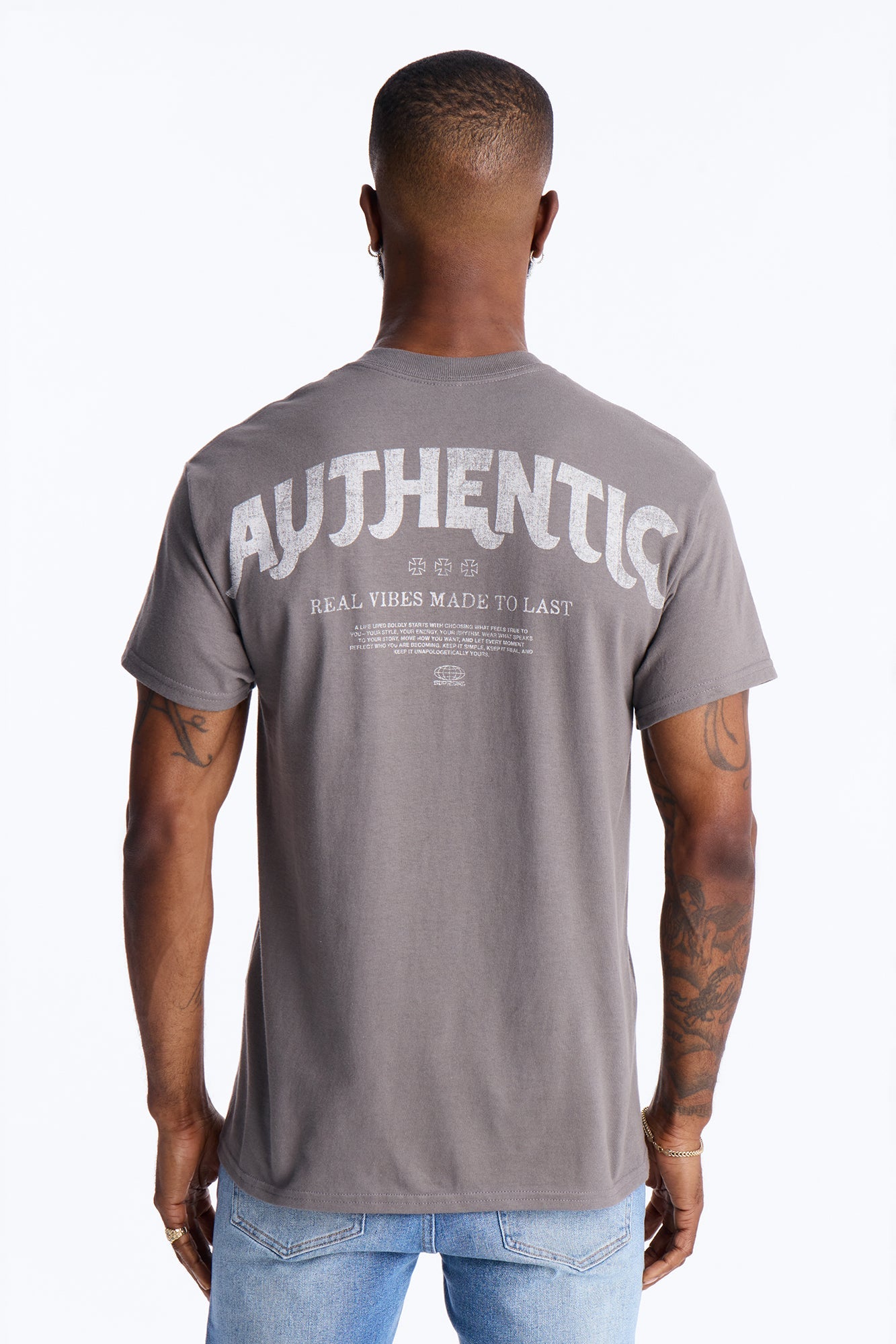 Authentic Vibes Short Sleeve Tee - Charcoal