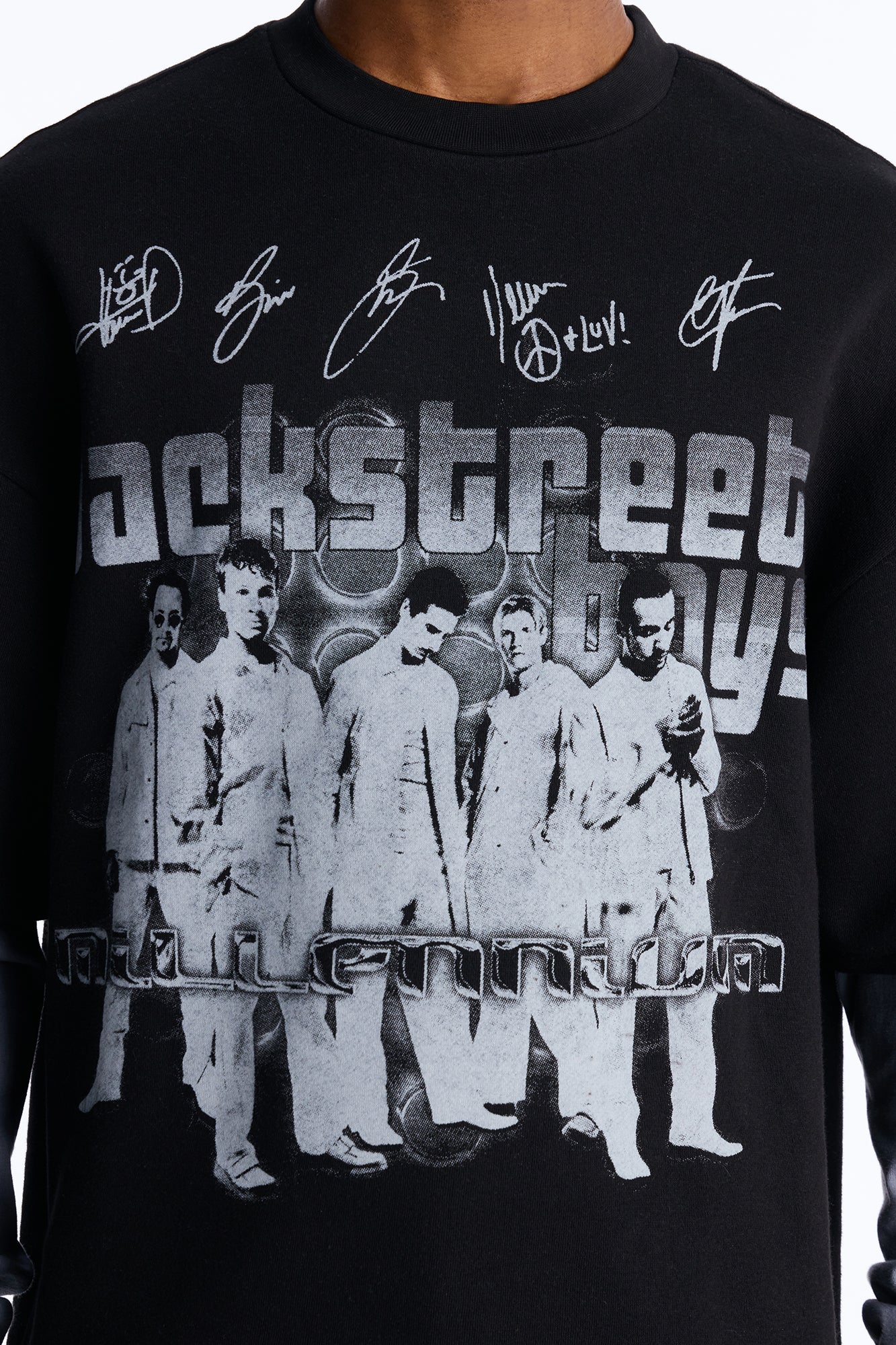 Backstreet Boys Larger Than Life Oversized Fleece Twofer - Black Wash