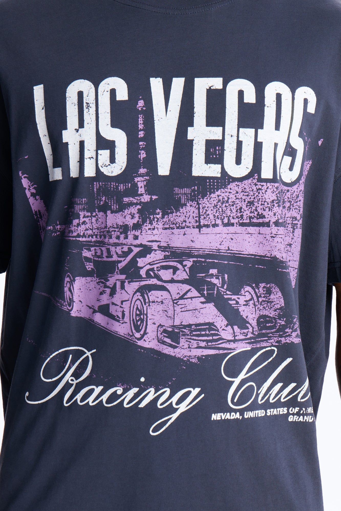 Las Vegas Racing Club Oversized Short Sleeve Tee - Navy