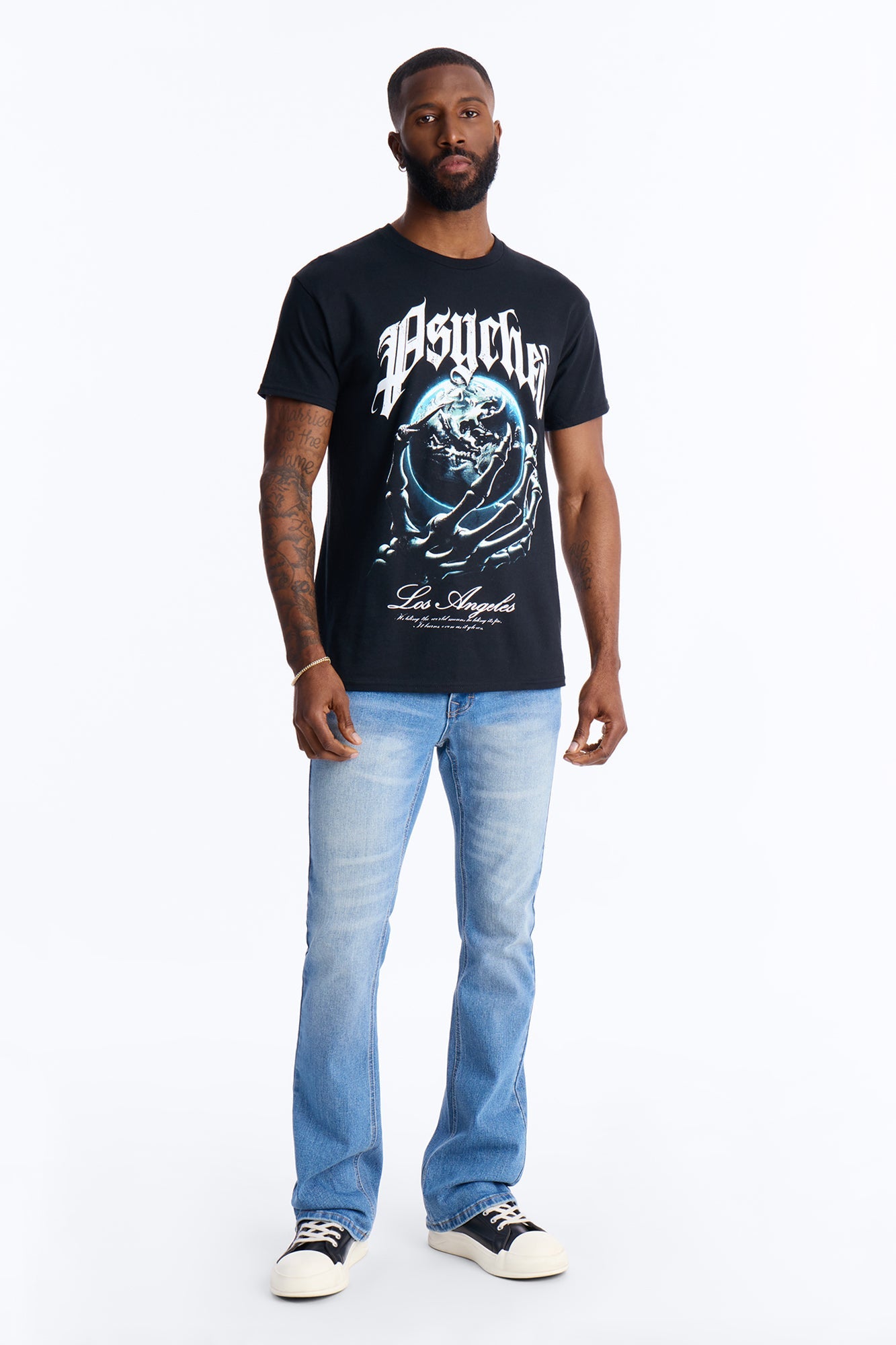 Psyched Worldwide Short Sleeve Tee - Black