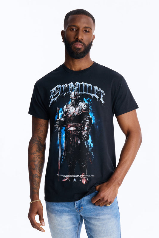 Dreamer And Fighter Short Sleeve Tee - Black