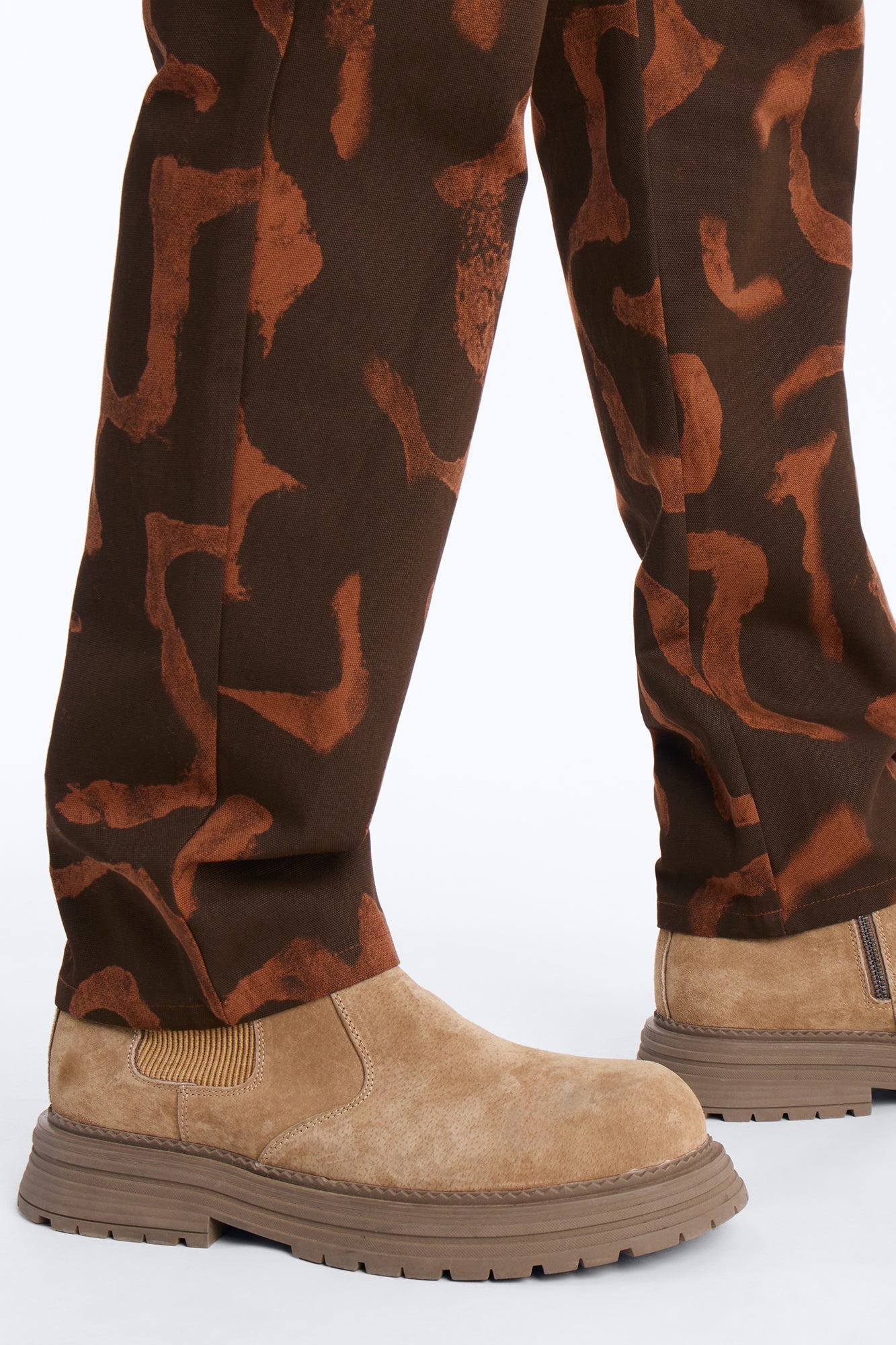 Slim Drizzled Pant - Rust