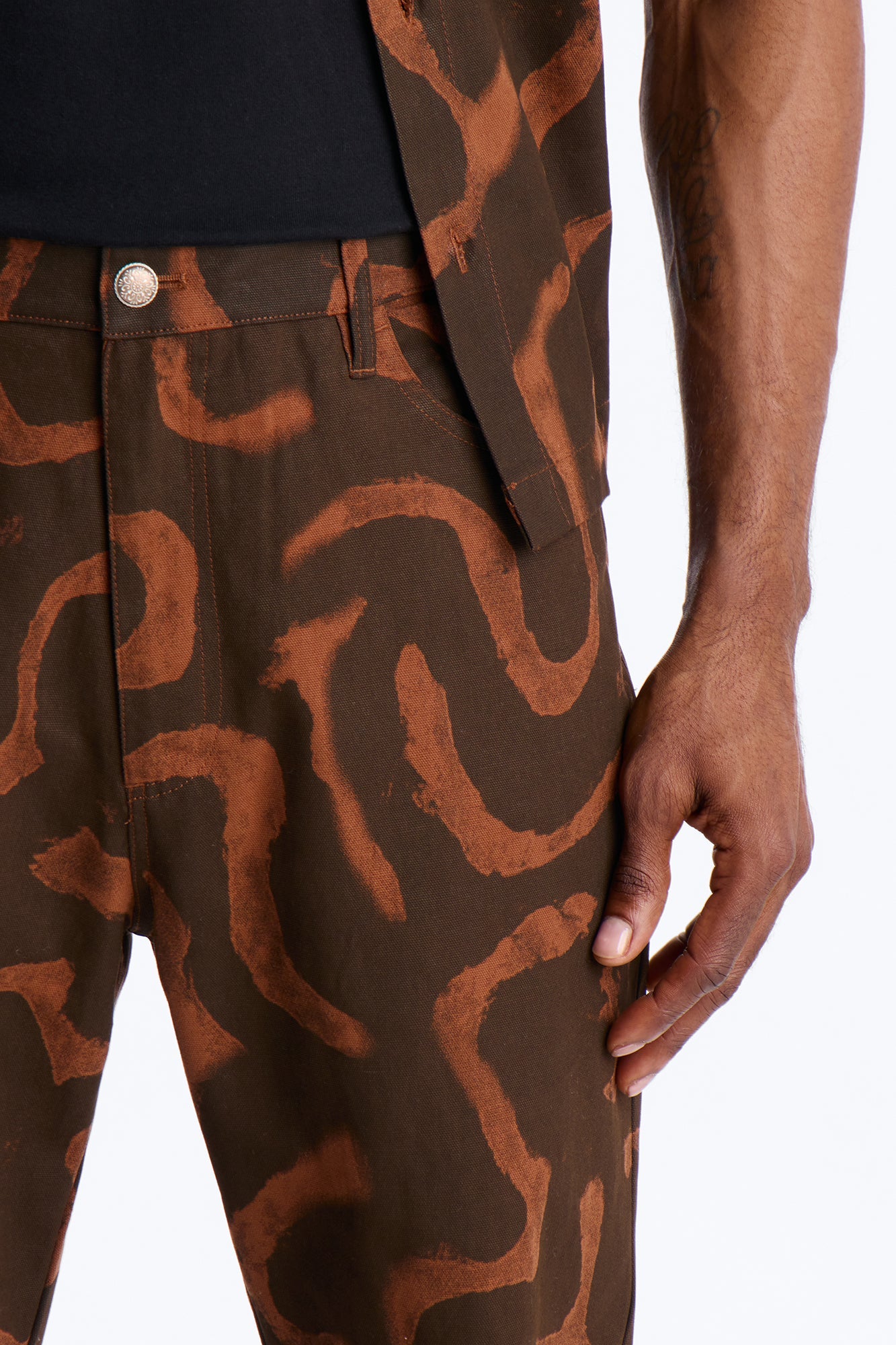 Slim Drizzled Pant - Rust