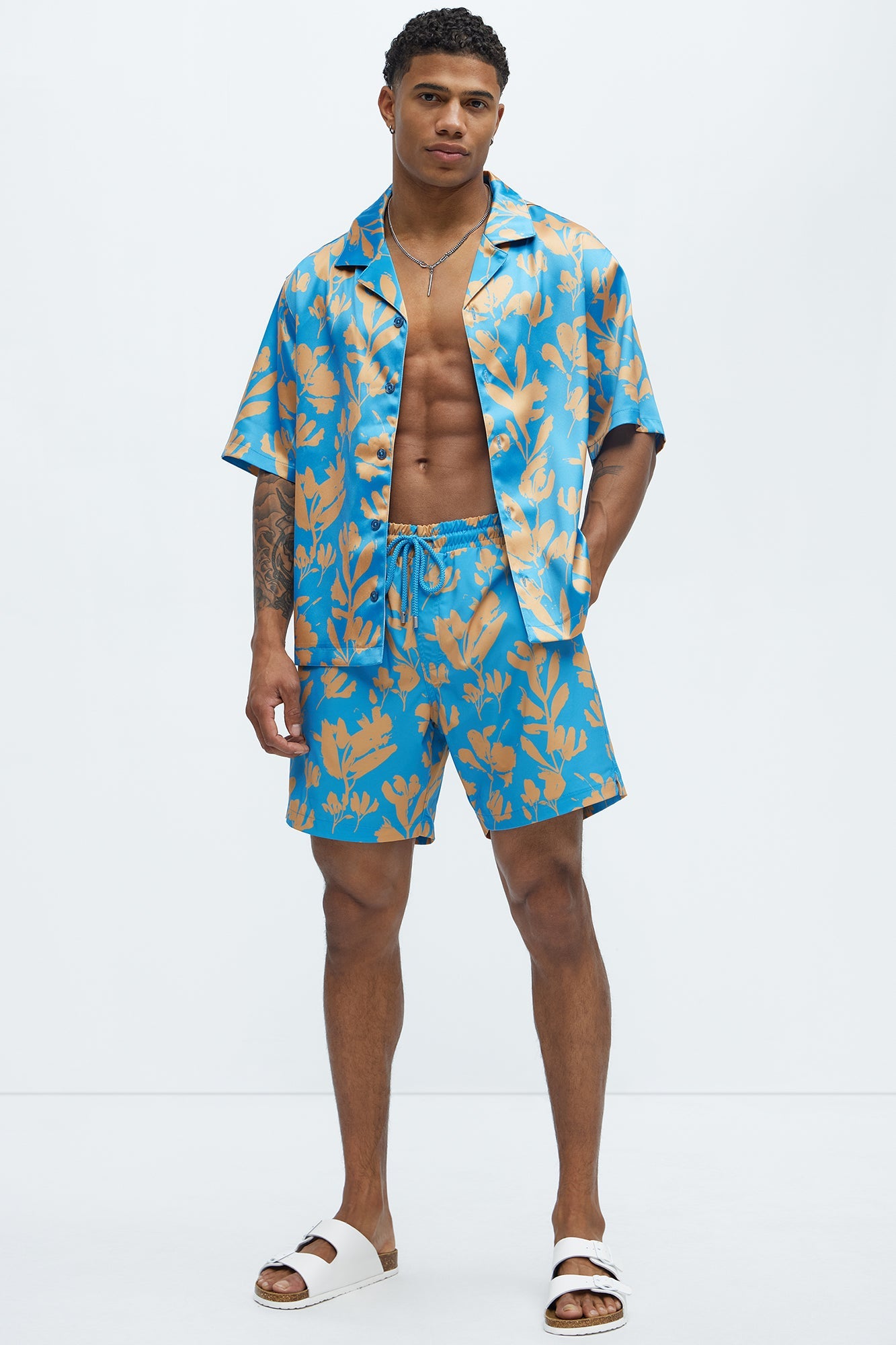 Bloom Off Swim Trunk - Blue/combo