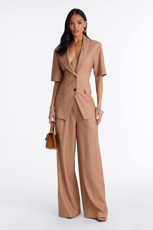 Command The Room Blazer Pant Set - Camel