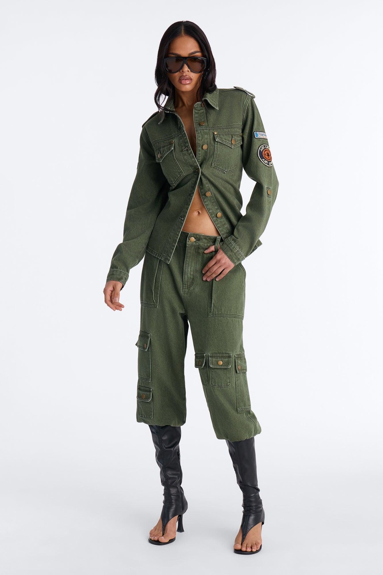 First Ranker Denim Shacket - Olive NEWFASHIONEDGE