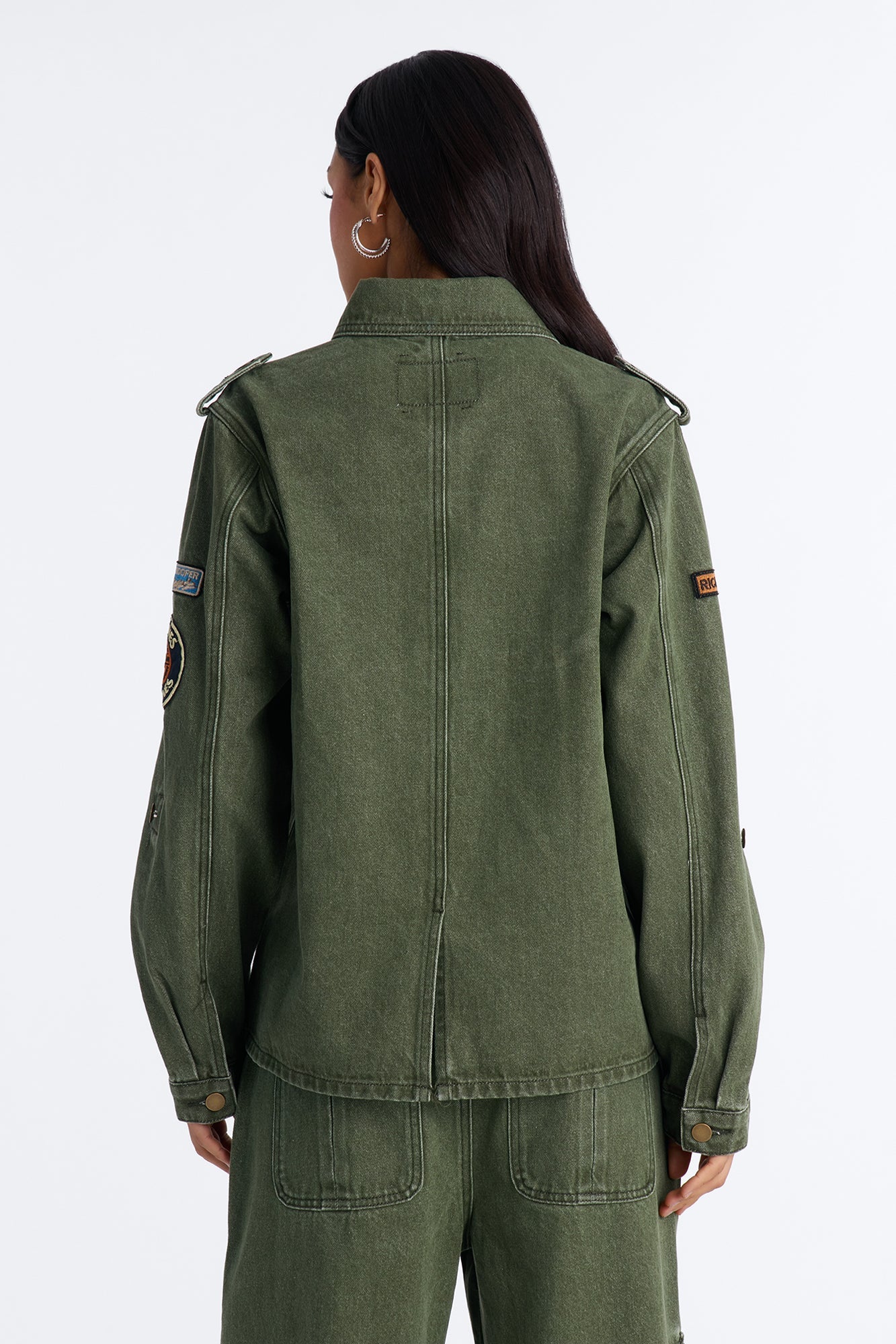 First Ranker Denim Shacket - Olive