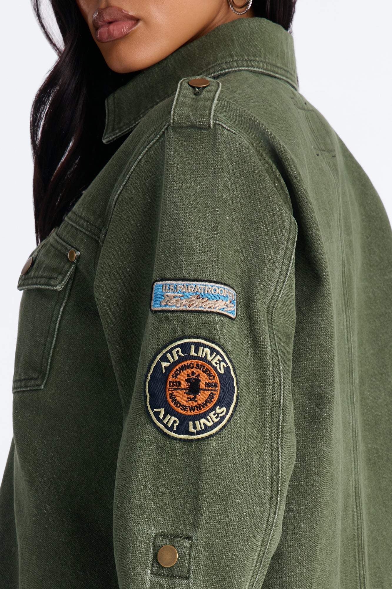 First Ranker Denim Shacket - Olive NEWFASHIONEDGE