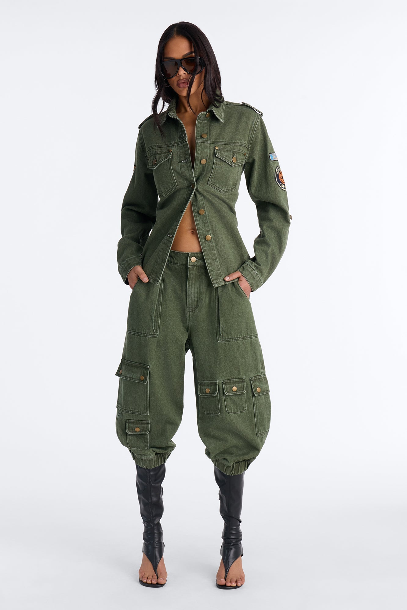 First Ranker Capri Cargo Jogger Jeans - Olive NEWFASHIONEDGE