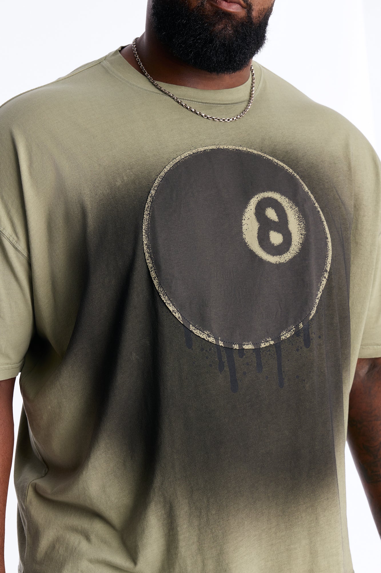 Fading Out 8 Ball Short Sleeve Tee - Olive