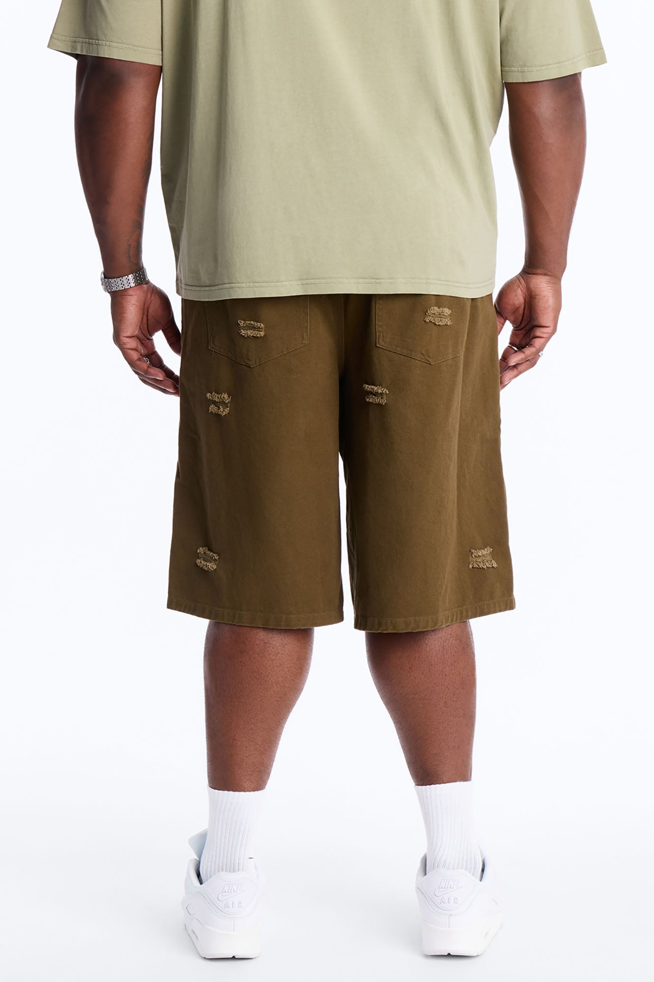 Baggy Mirage Zone Paneled Short - Olive