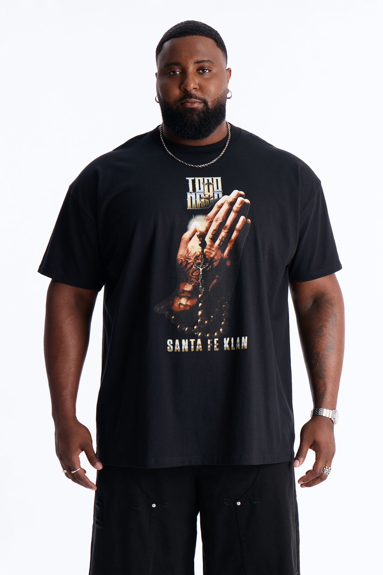Santa Fe Klan Praying Hands Short Sleeve Tee - Black