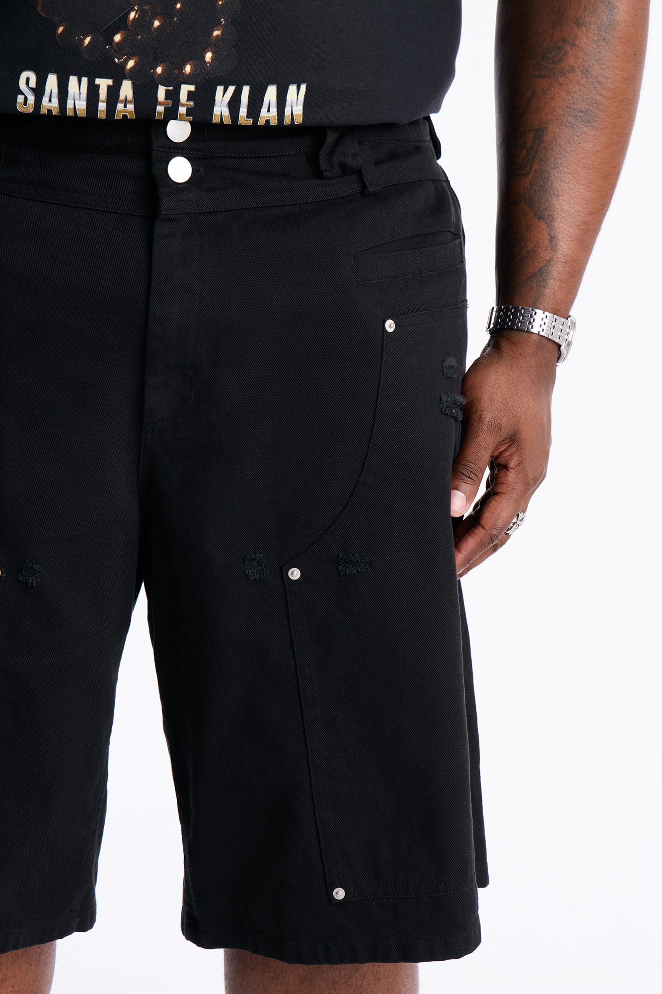 Baggy Mirage Zone Paneled Short - Black