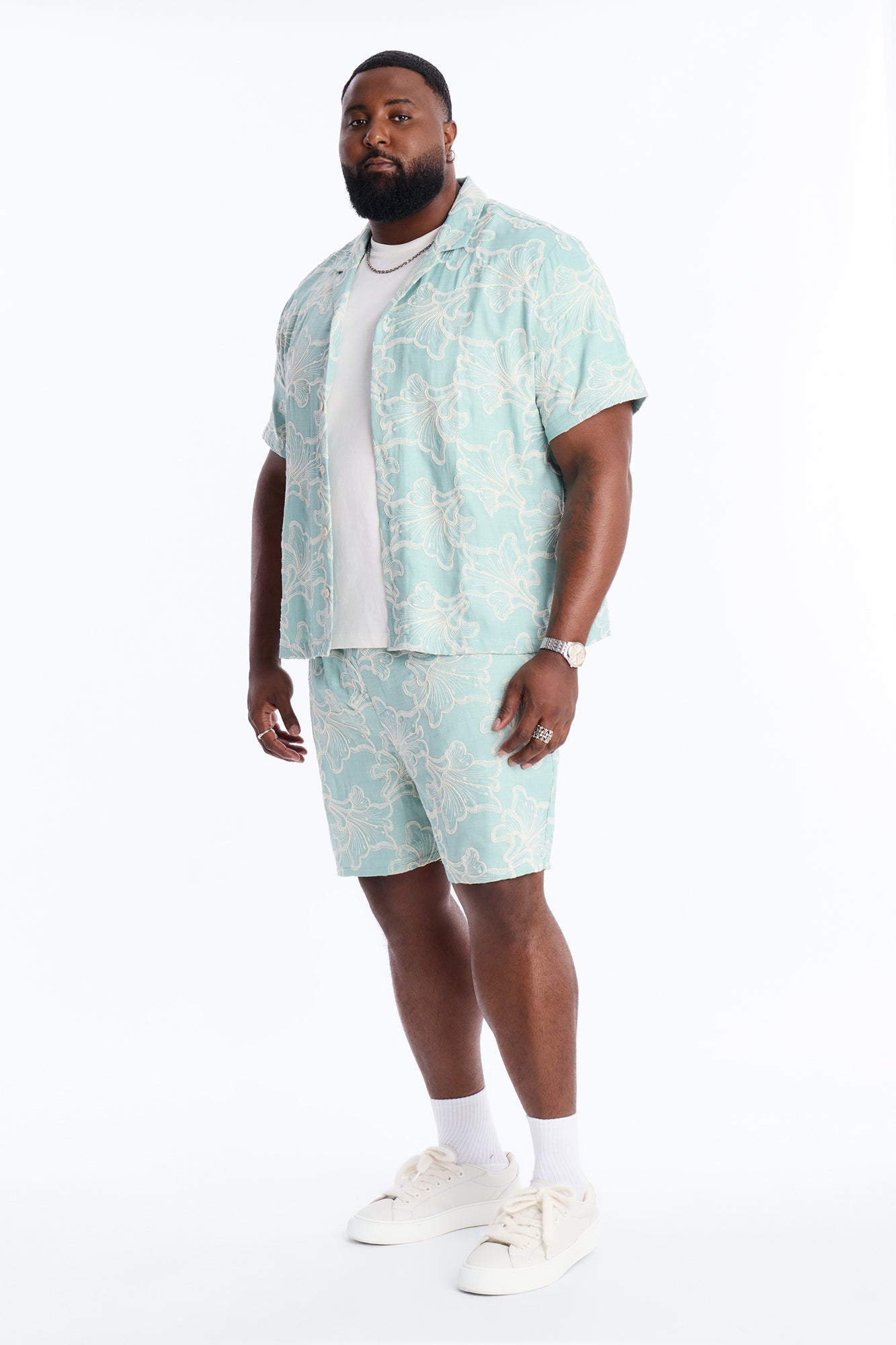 Coastal Drift Cuban Button Up Shirt - Mint