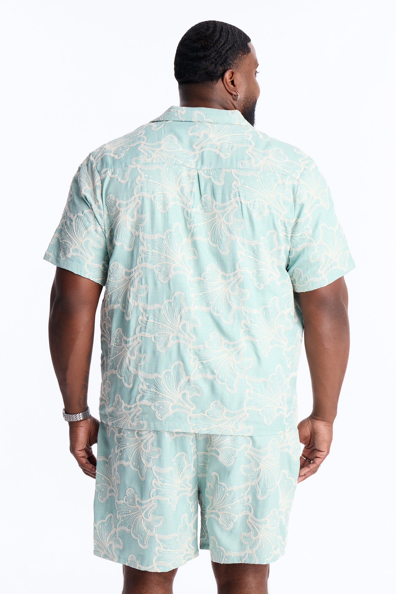 Coastal Drift Cuban Button Up Shirt - Mint