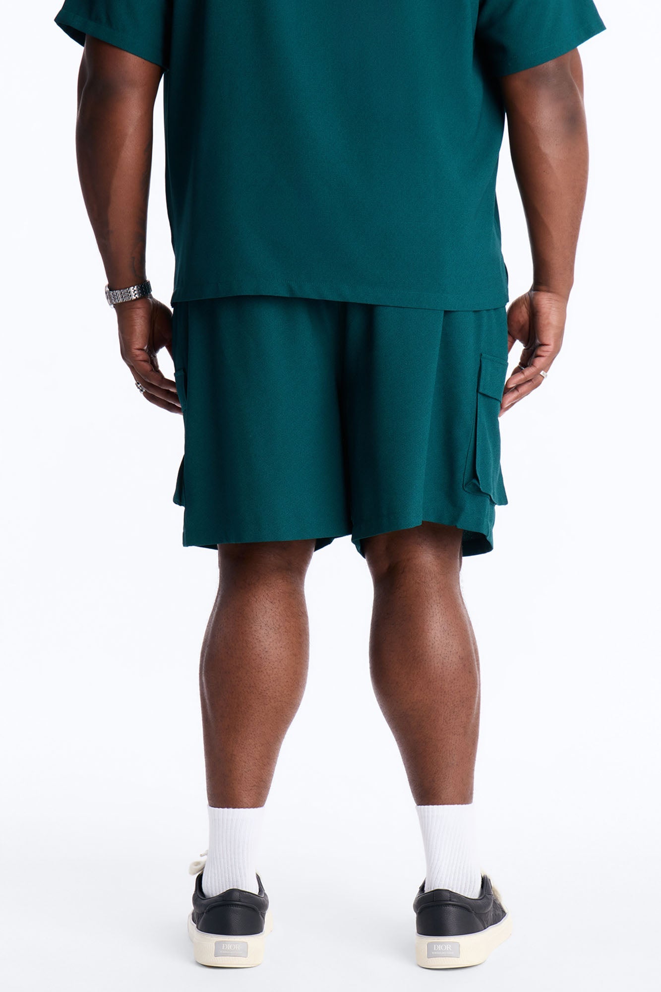 Golden Hour Relaxed Cargo Short - Hunter Green