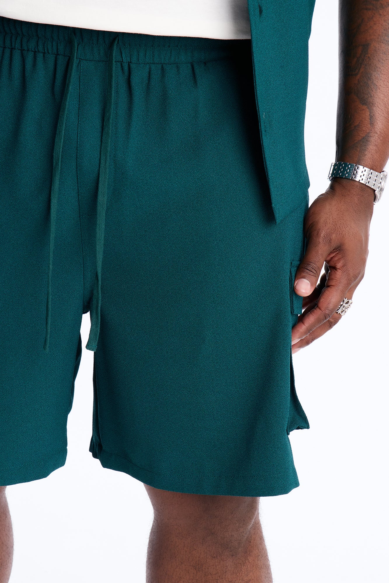 Golden Hour Relaxed Cargo Short - Hunter Green