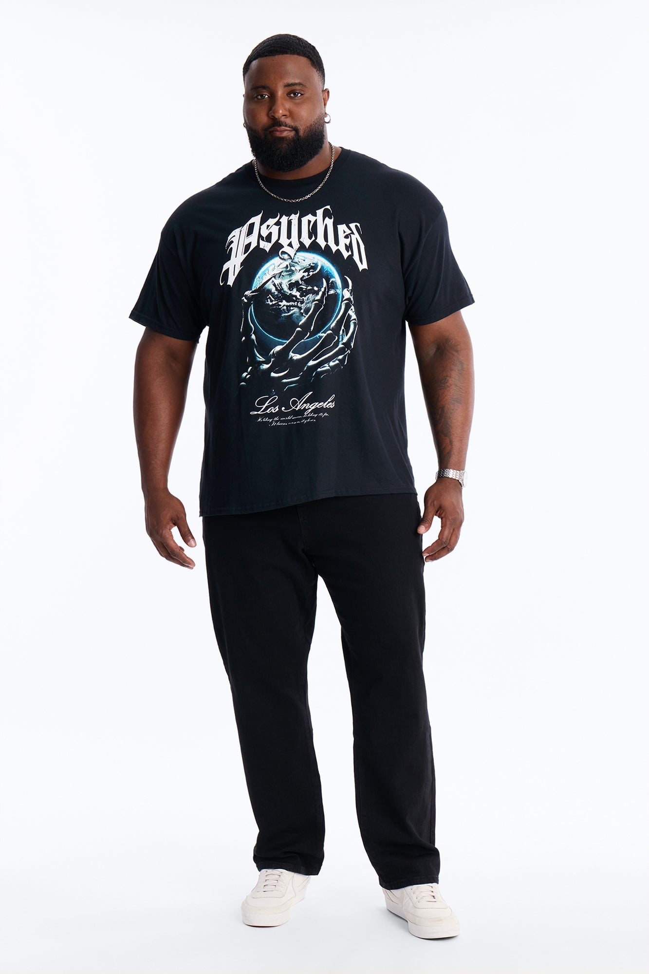 Psyched Worldwide Short Sleeve Tee - Black