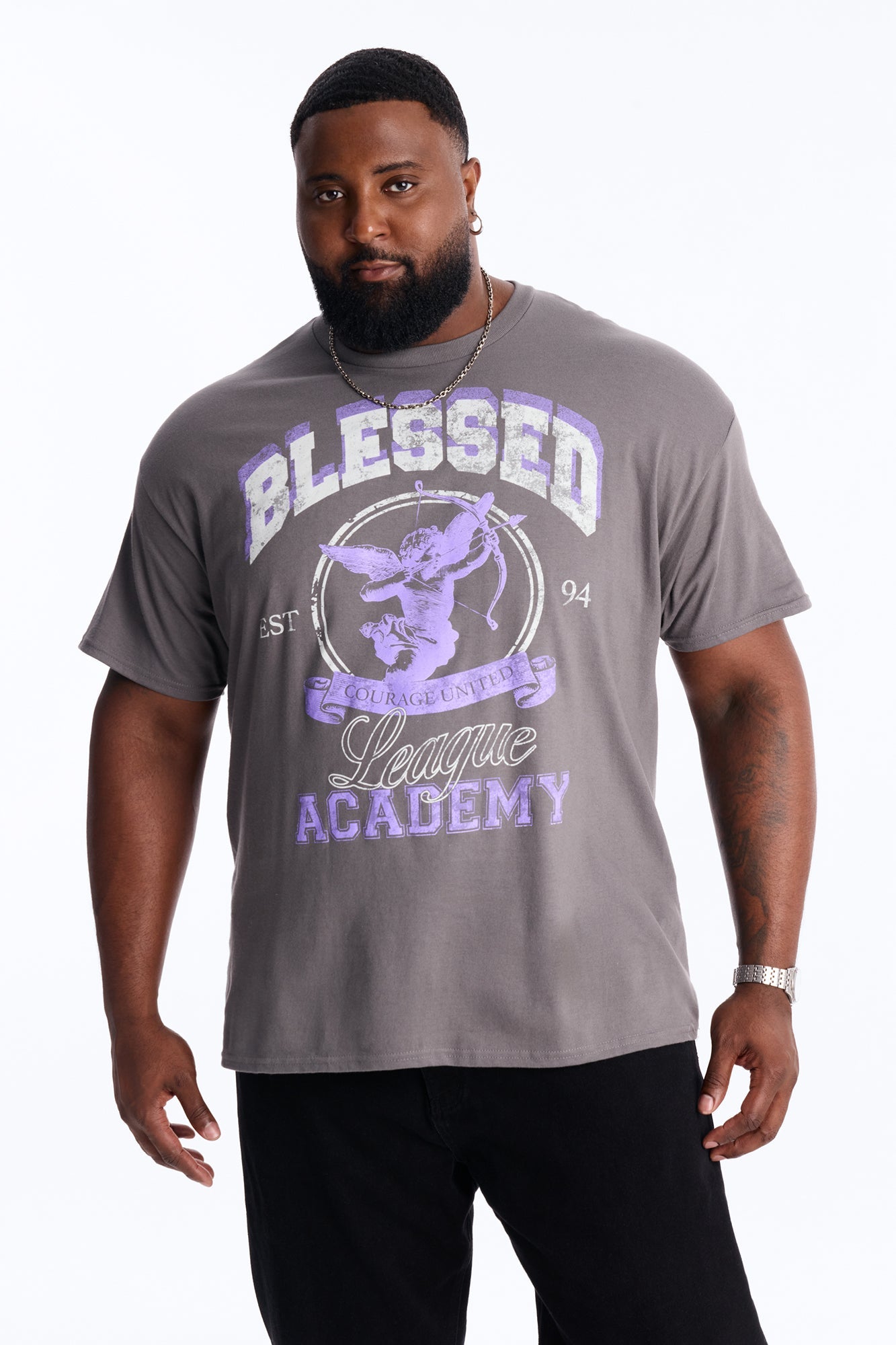 Blessed Academy Short Sleeve Tee - Charcoal