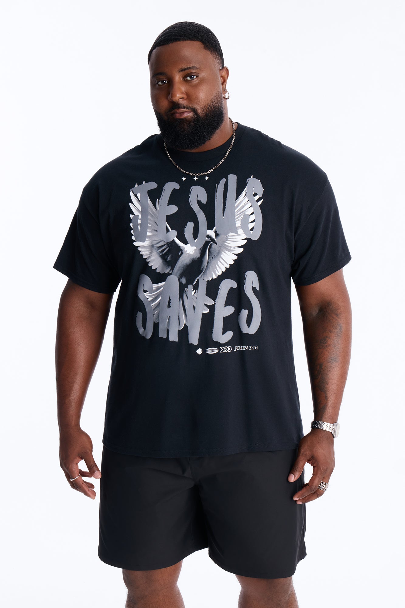 Jesus Saves Repent Short Sleeve Tee - Black