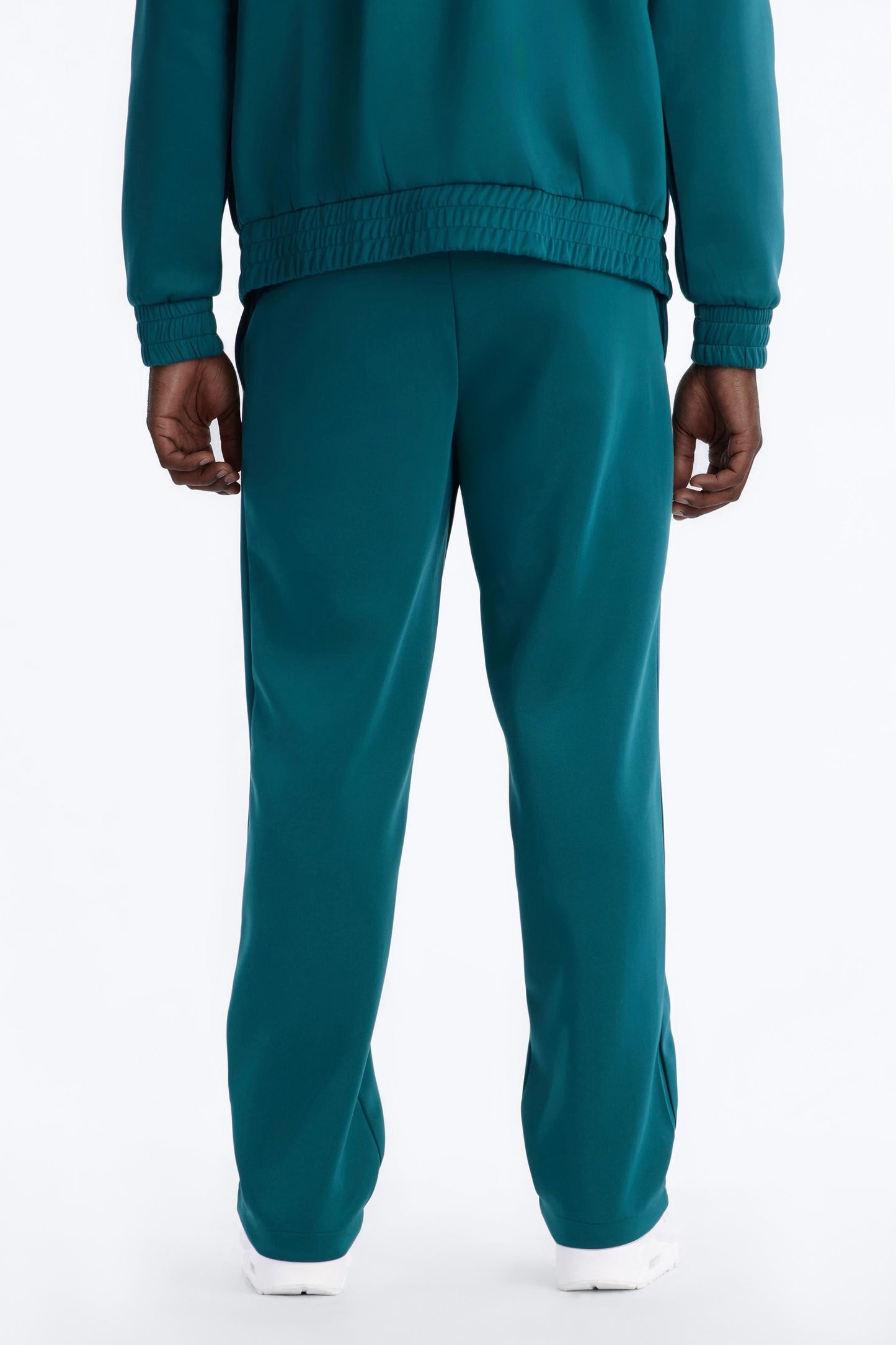 Straight Contrast Panel Knitted Track Pant - Teal